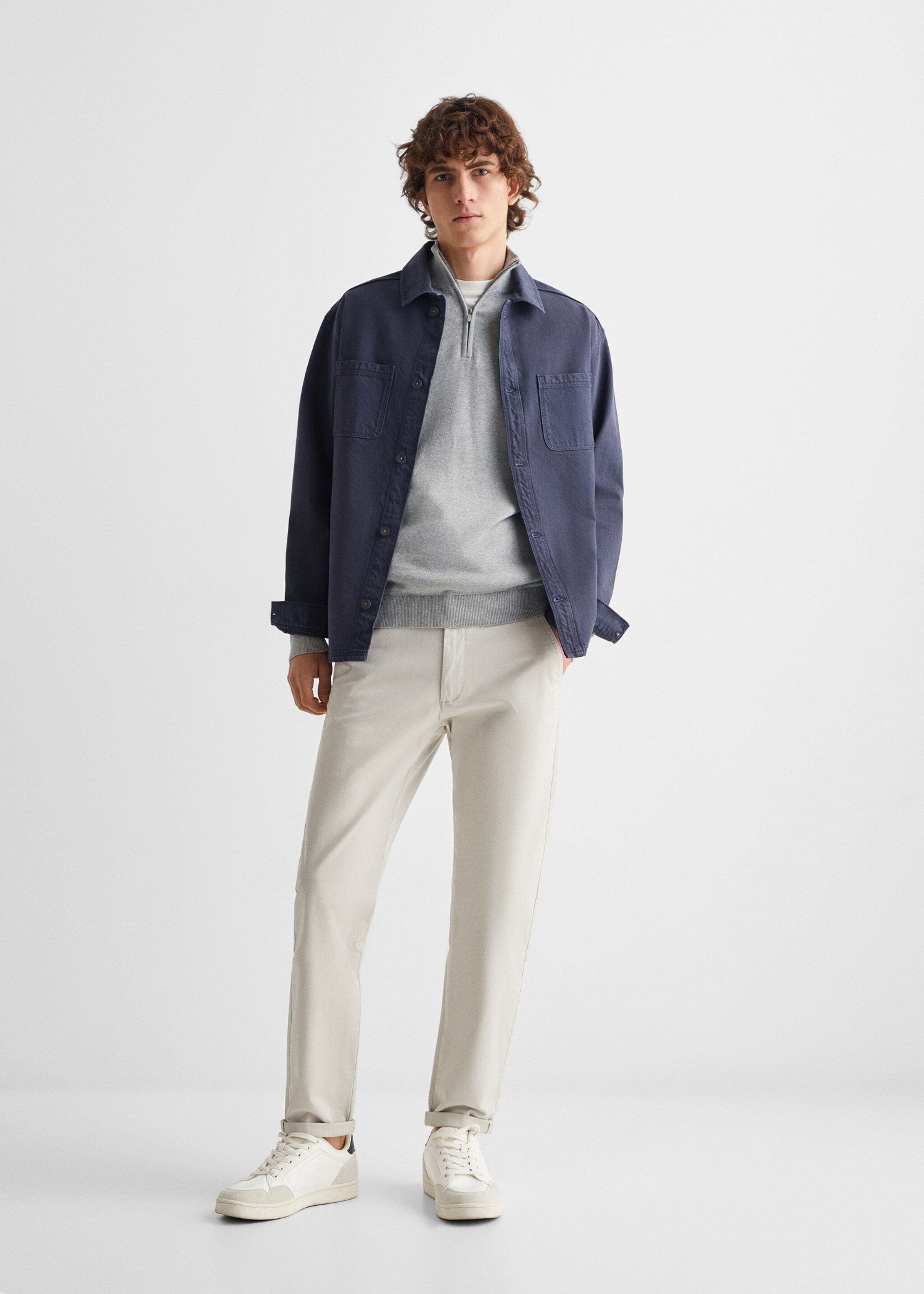 Chinohose aus Baumwolle - Allgemeine Ansicht, Eisgrau. Ref: 67000669-00.