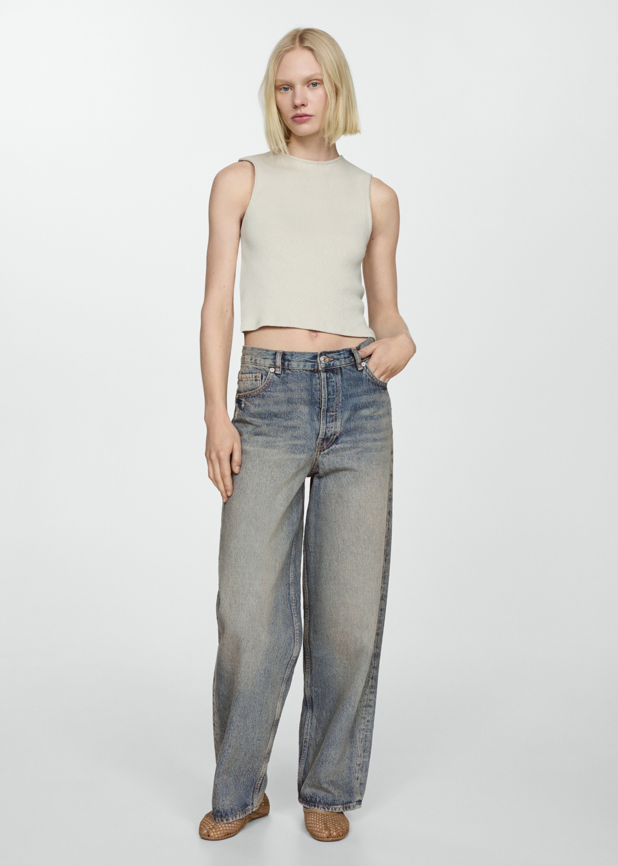 Jeans wideleg loose medelhög midja - Allmän bild