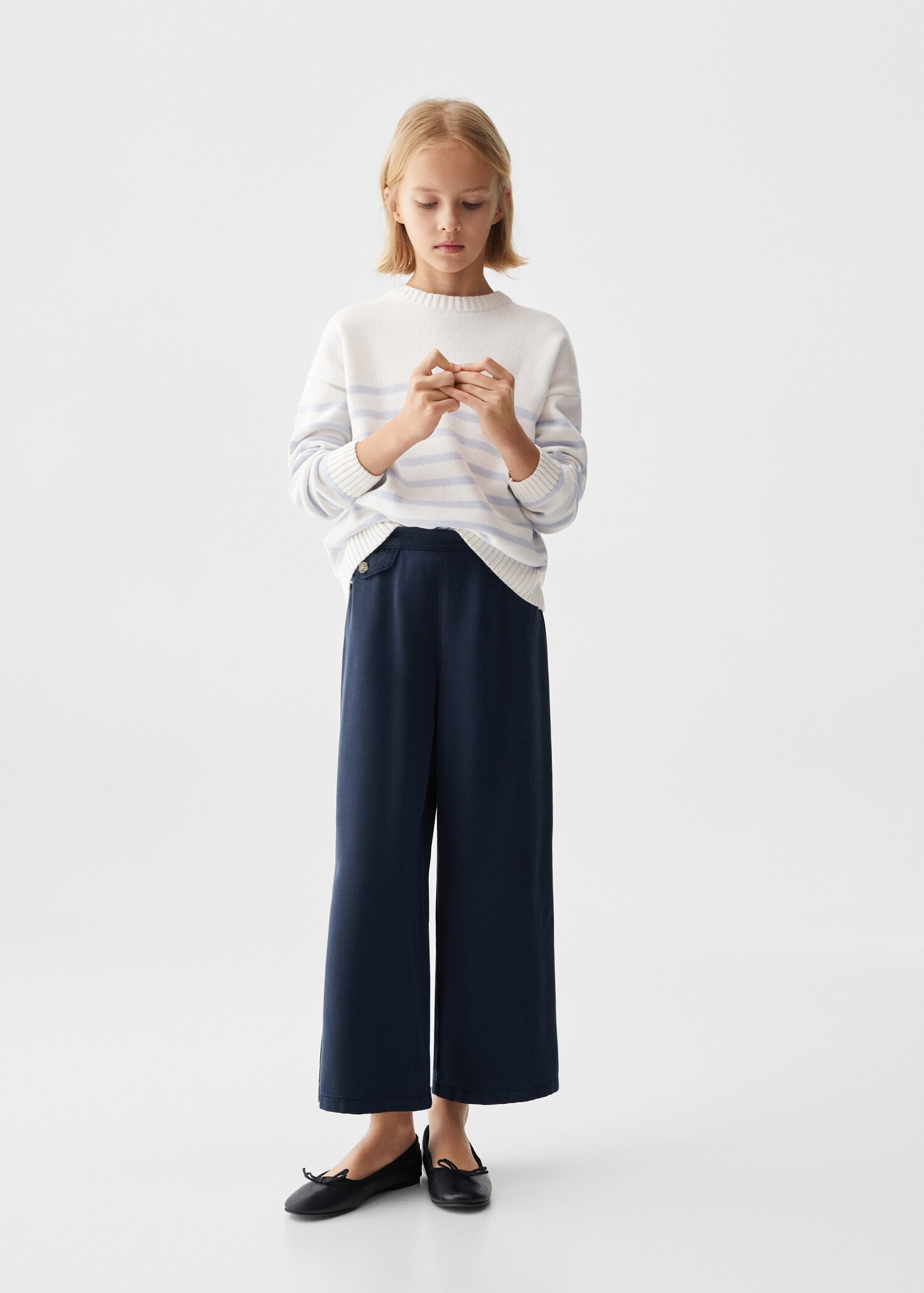 Striped cotton-blend sweater - General plane