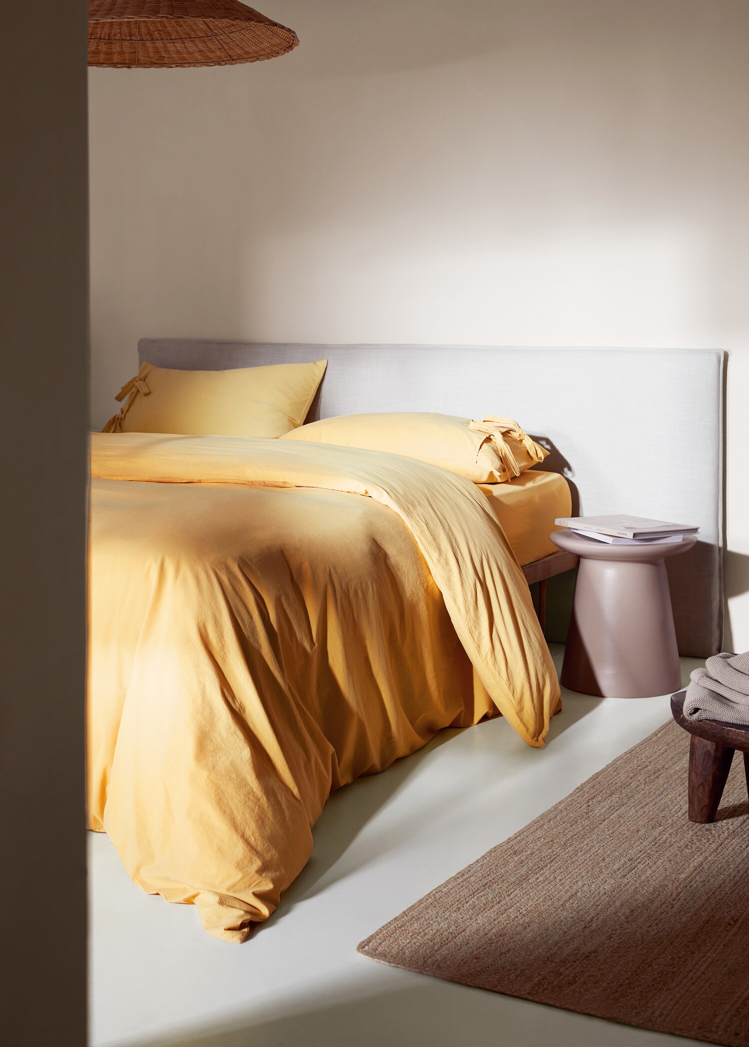 Washed cotton duvet cover for superking bed - General plane