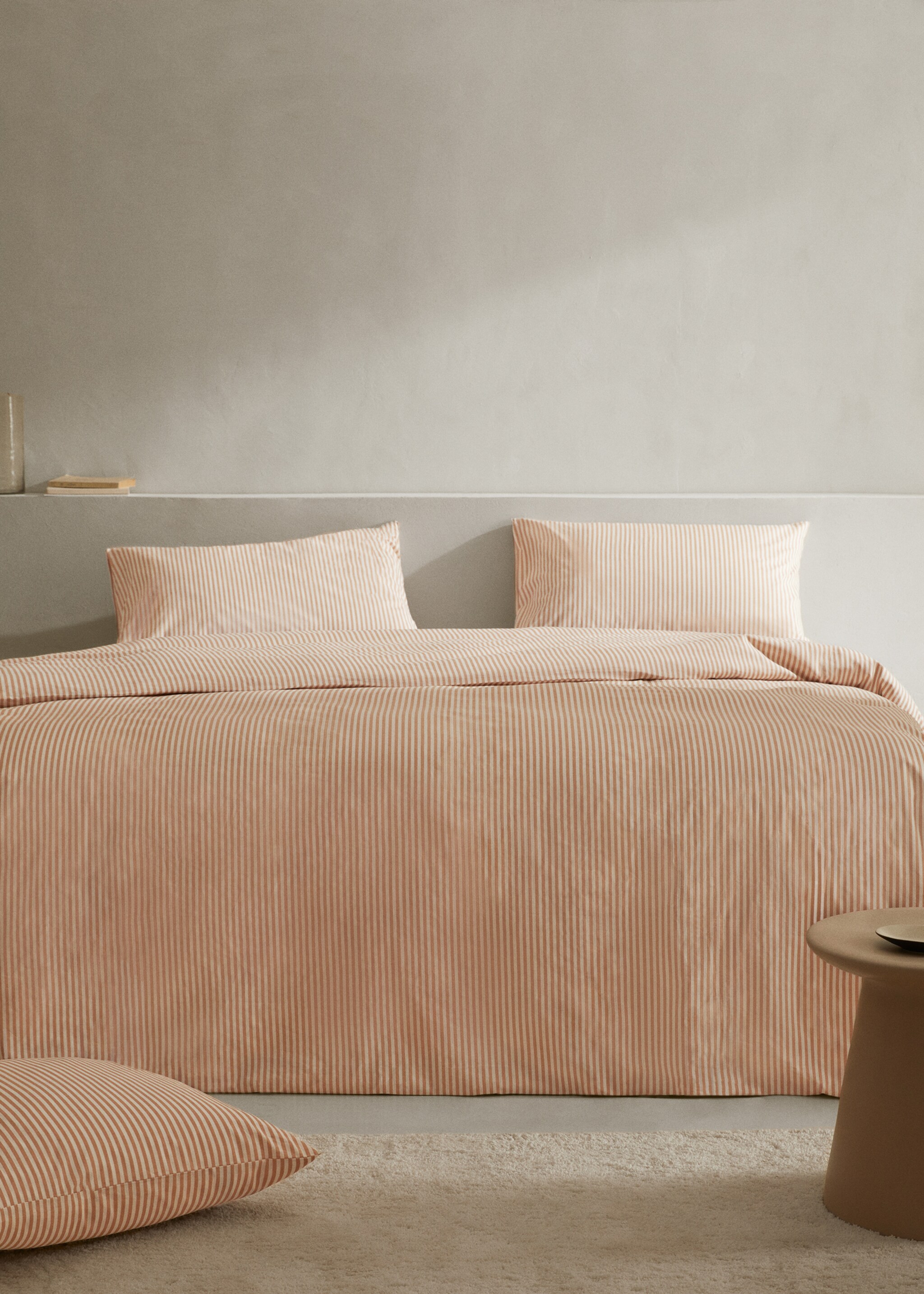 Striped cotton duvet cover Queen bed - General plane