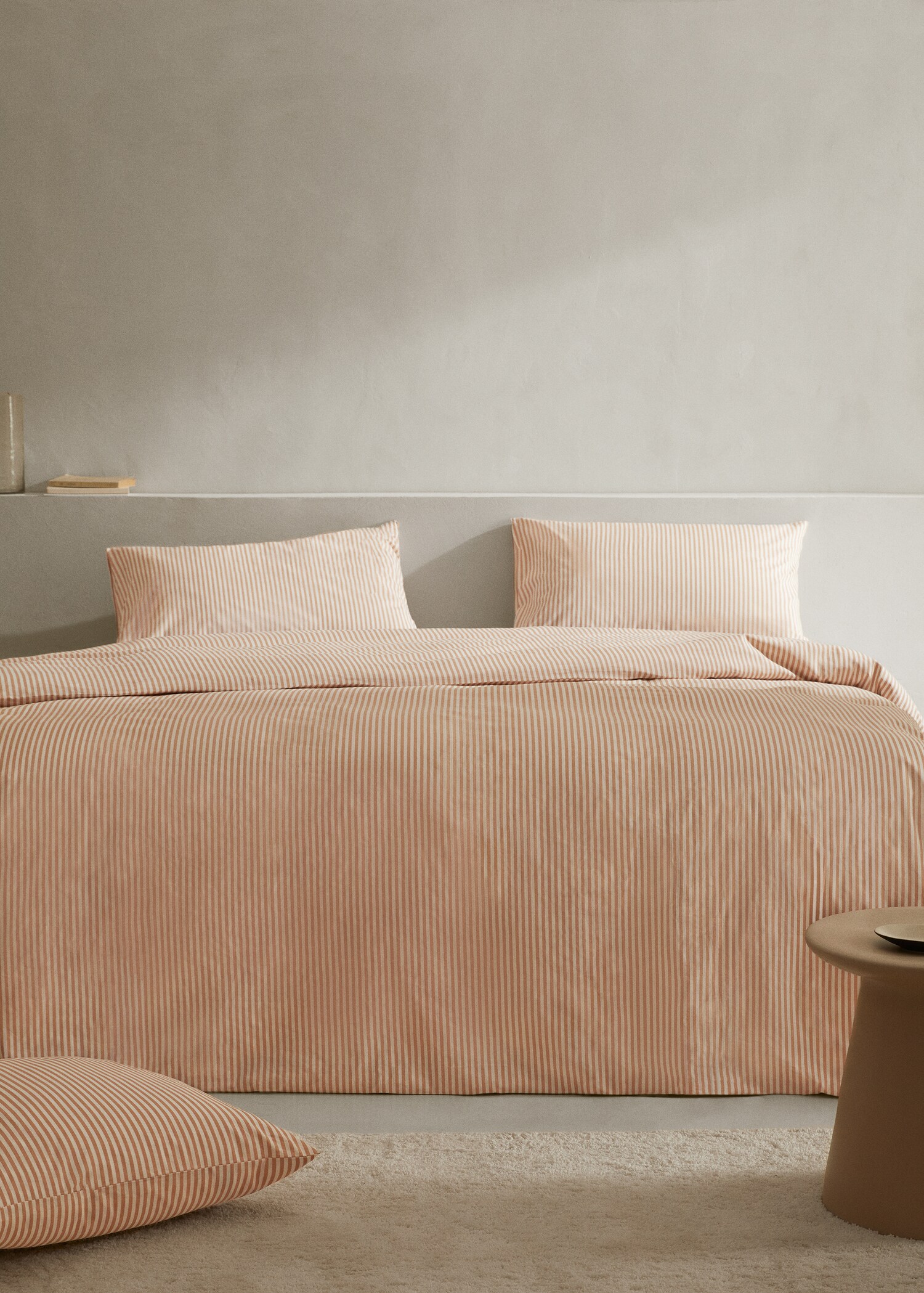 Striped cotton duvet cover Queen bed - General plane