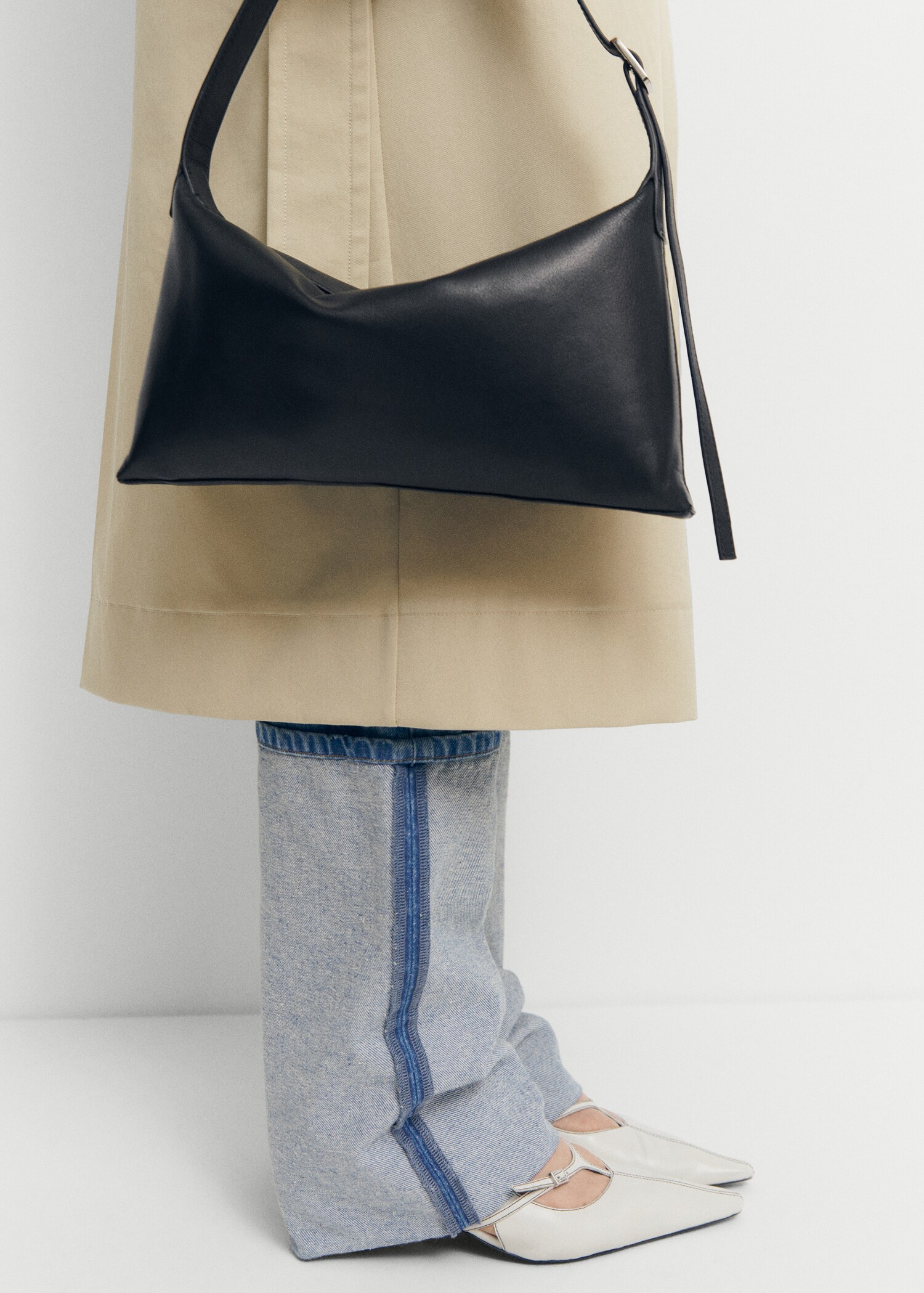 Bolso piel hombro hebilla - Plano general