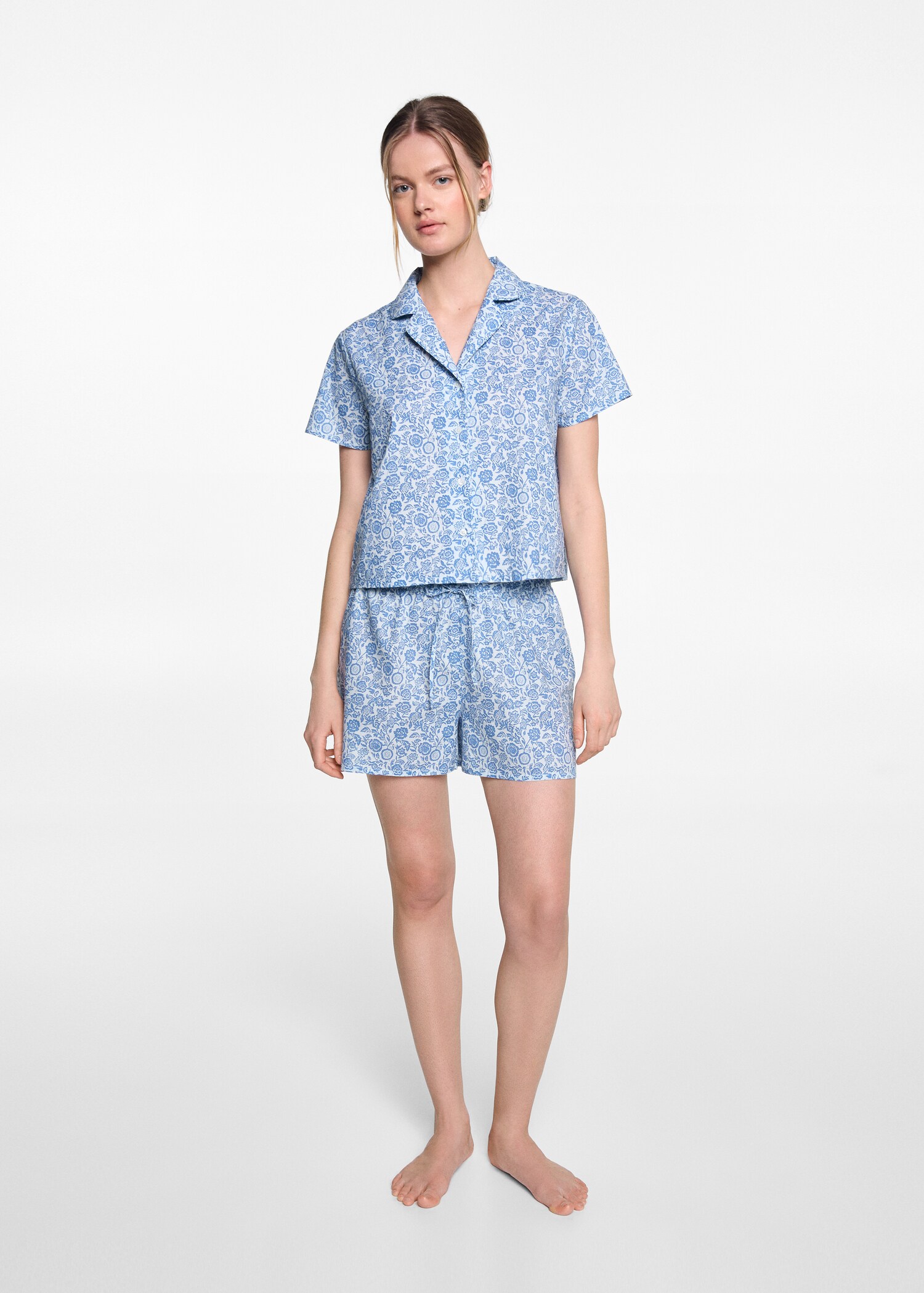 Kurzer Print-Pyjama - Allgemeine Ansicht