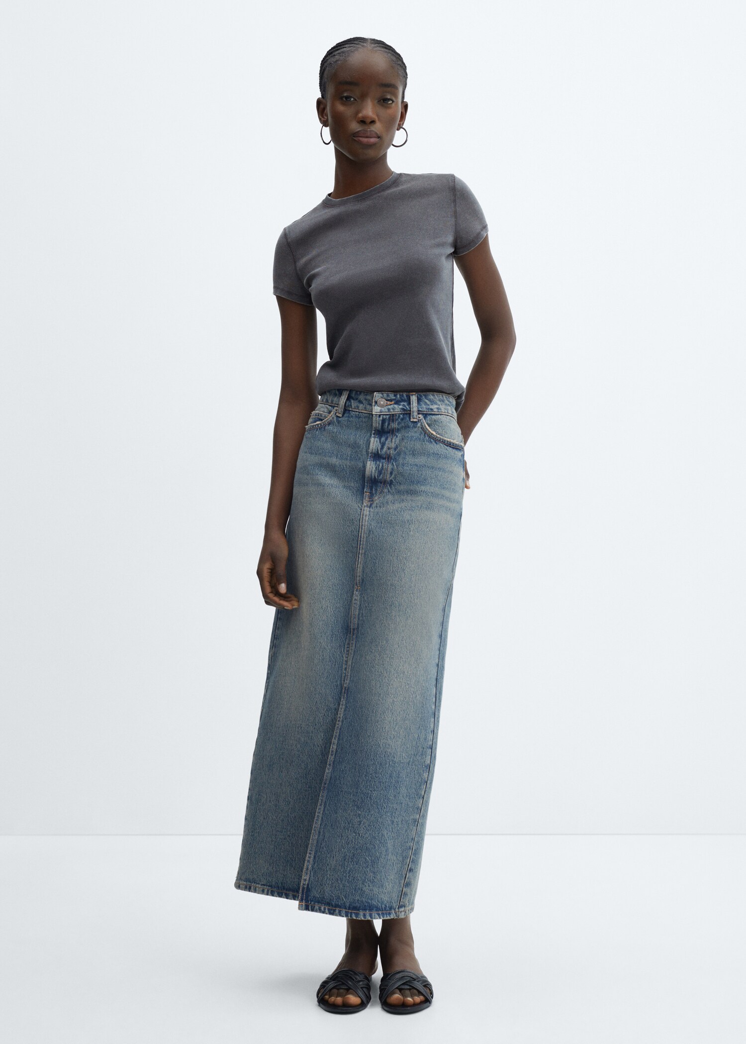 Washed ribbed t-shirt - General plane