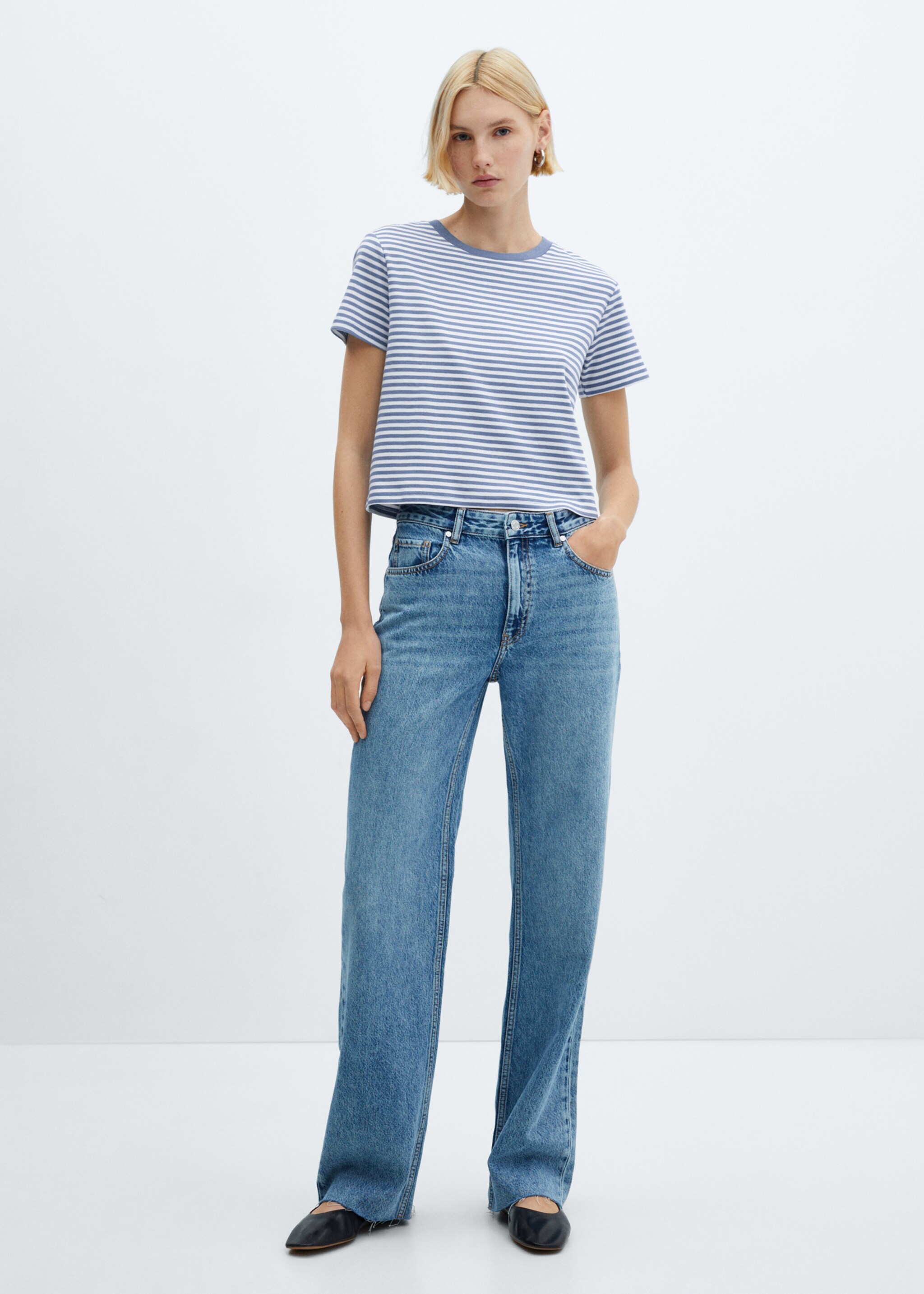 Striped short-sleeved t-shirt - General plane, Blue. Ref: 67005752-00.