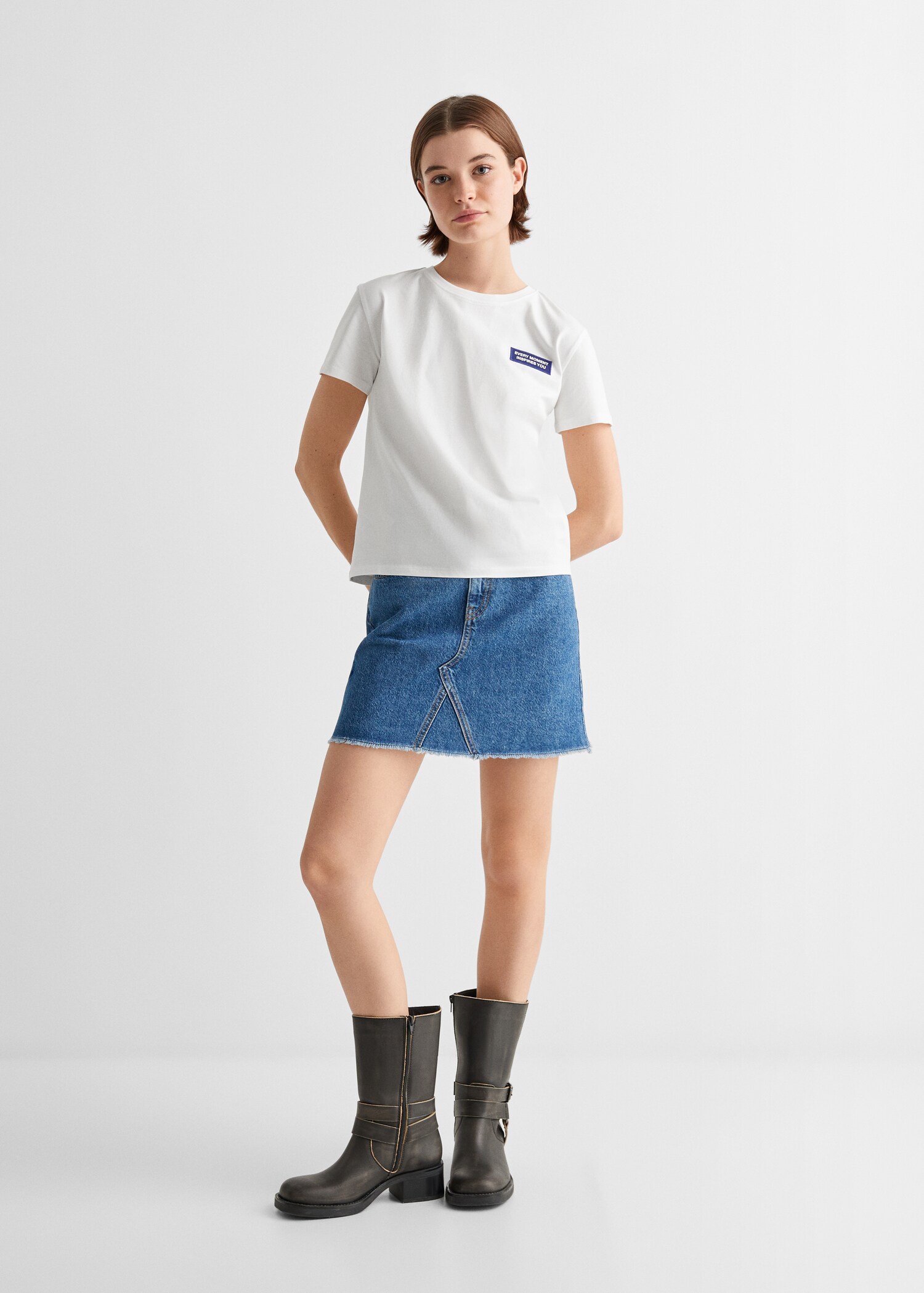 T-Shirt mit Textaufdruck - Allgemeine Ansicht