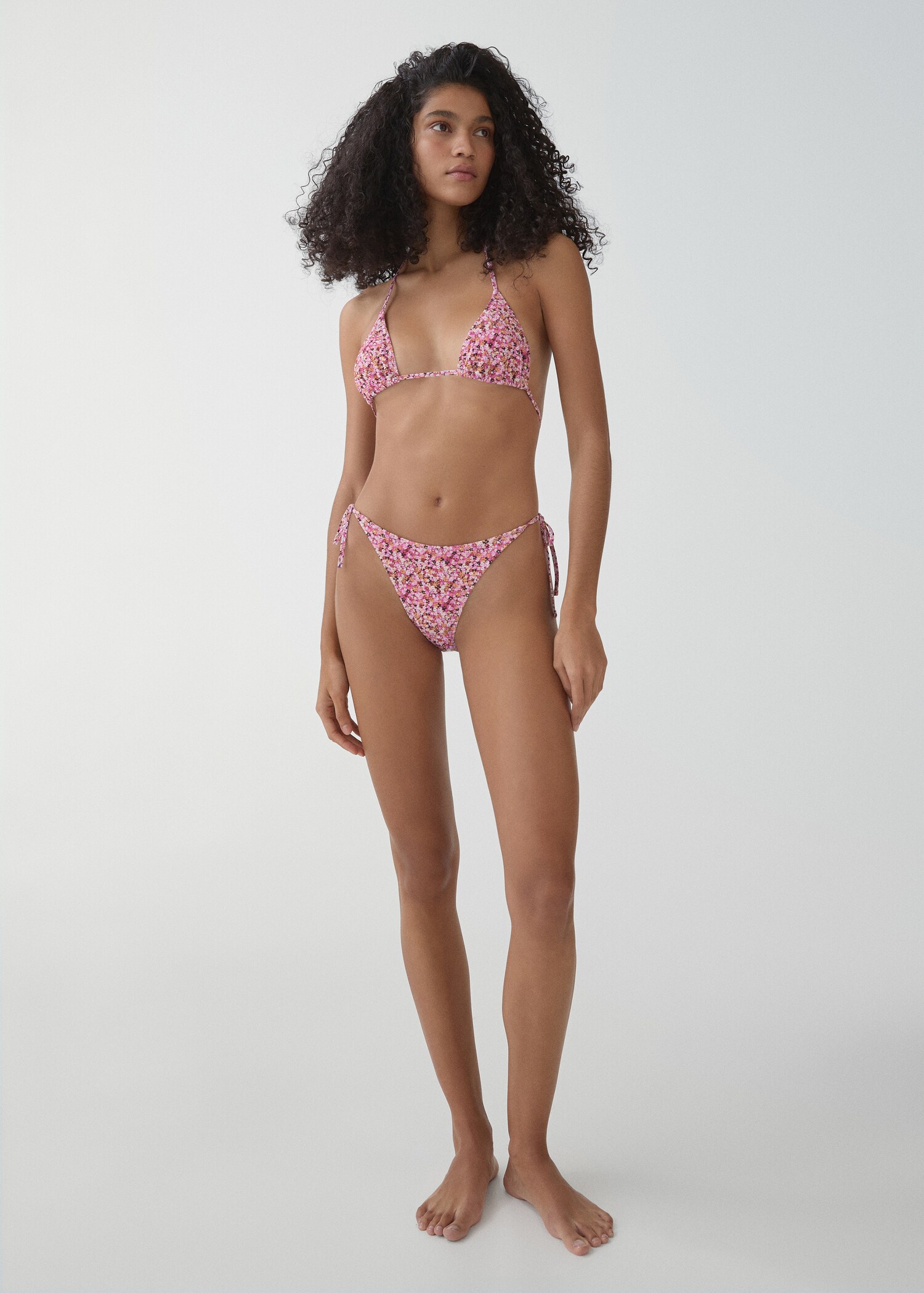 Geblümtes Triangel-Bikini-Top - Allgemeine Ansicht