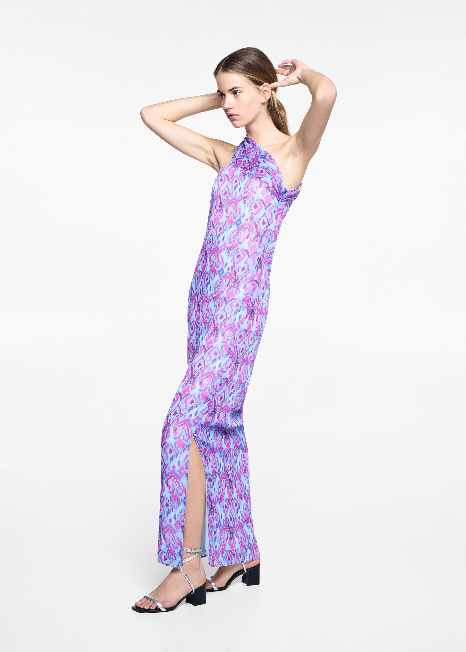 Printed asymmetrical dress - General plane