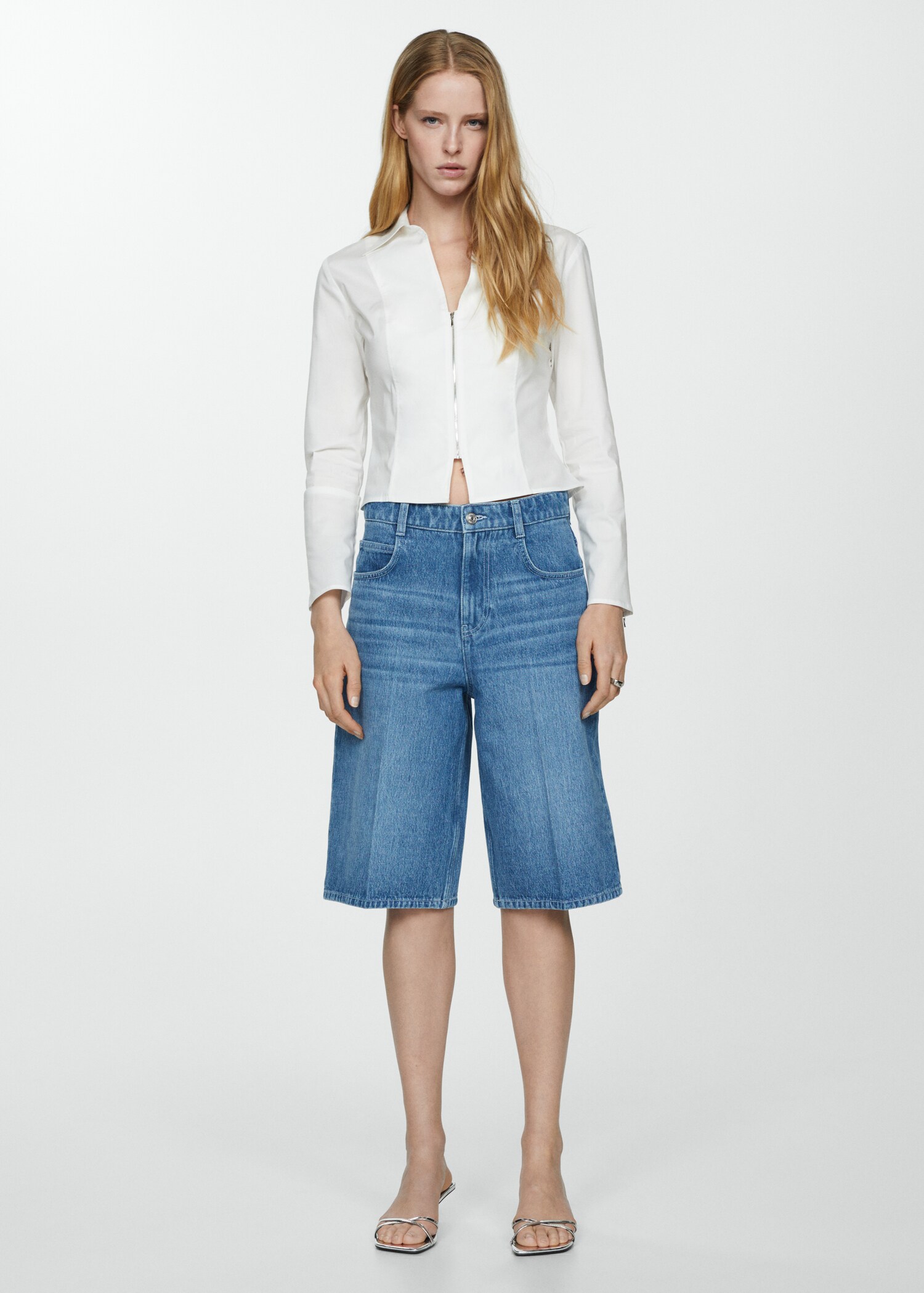Chemise cintrée fermeture Éclair coton - Plan général