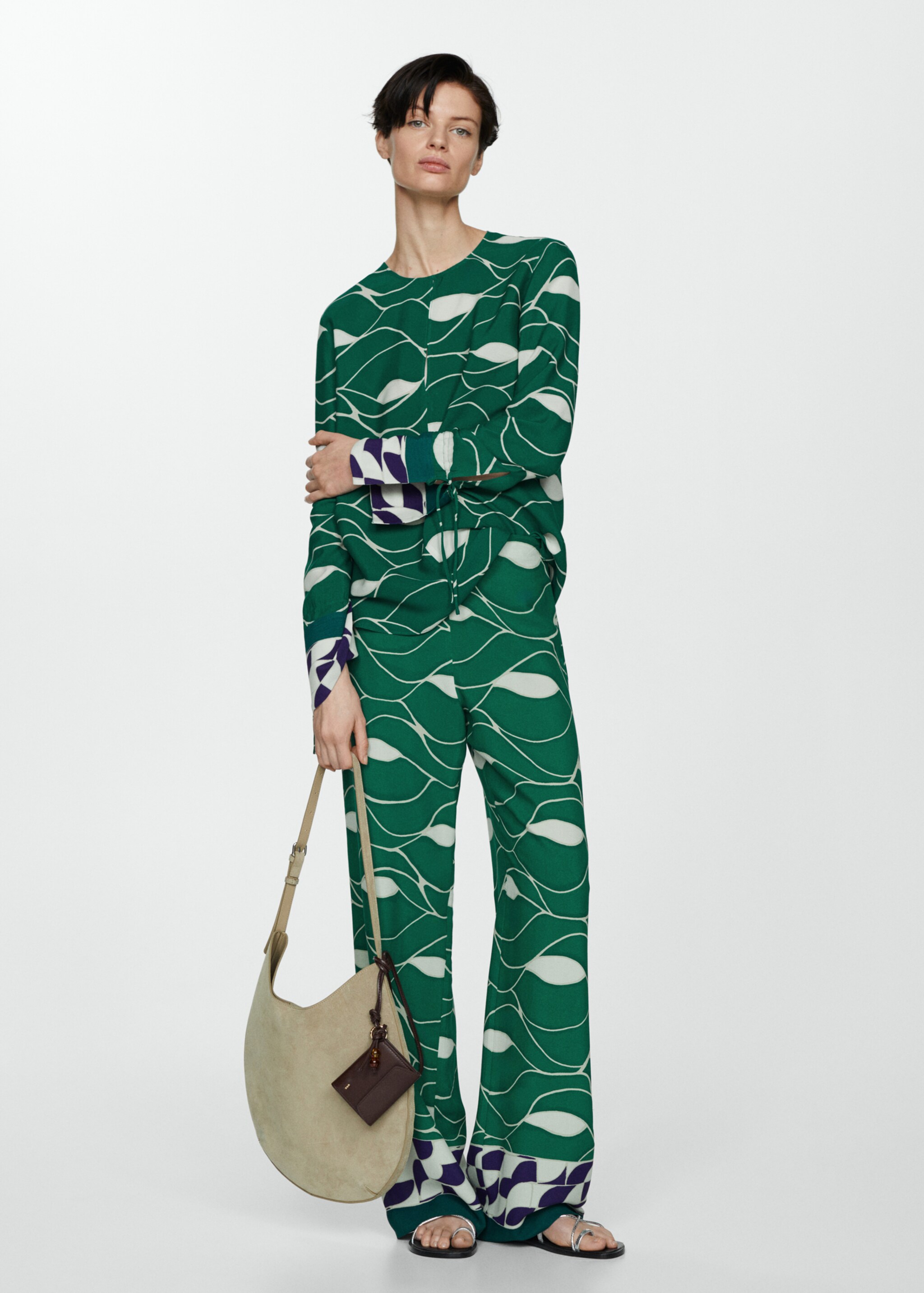 Blouse imprimée nœud - Plan général