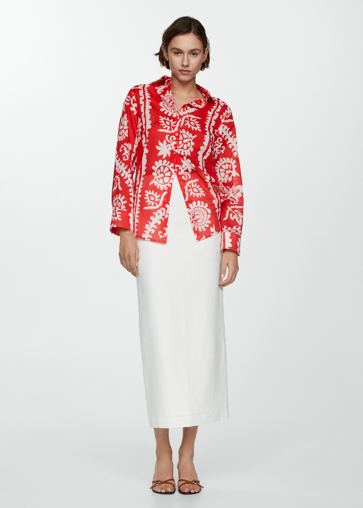 Košile oversize s potiskem - Celkový náhled