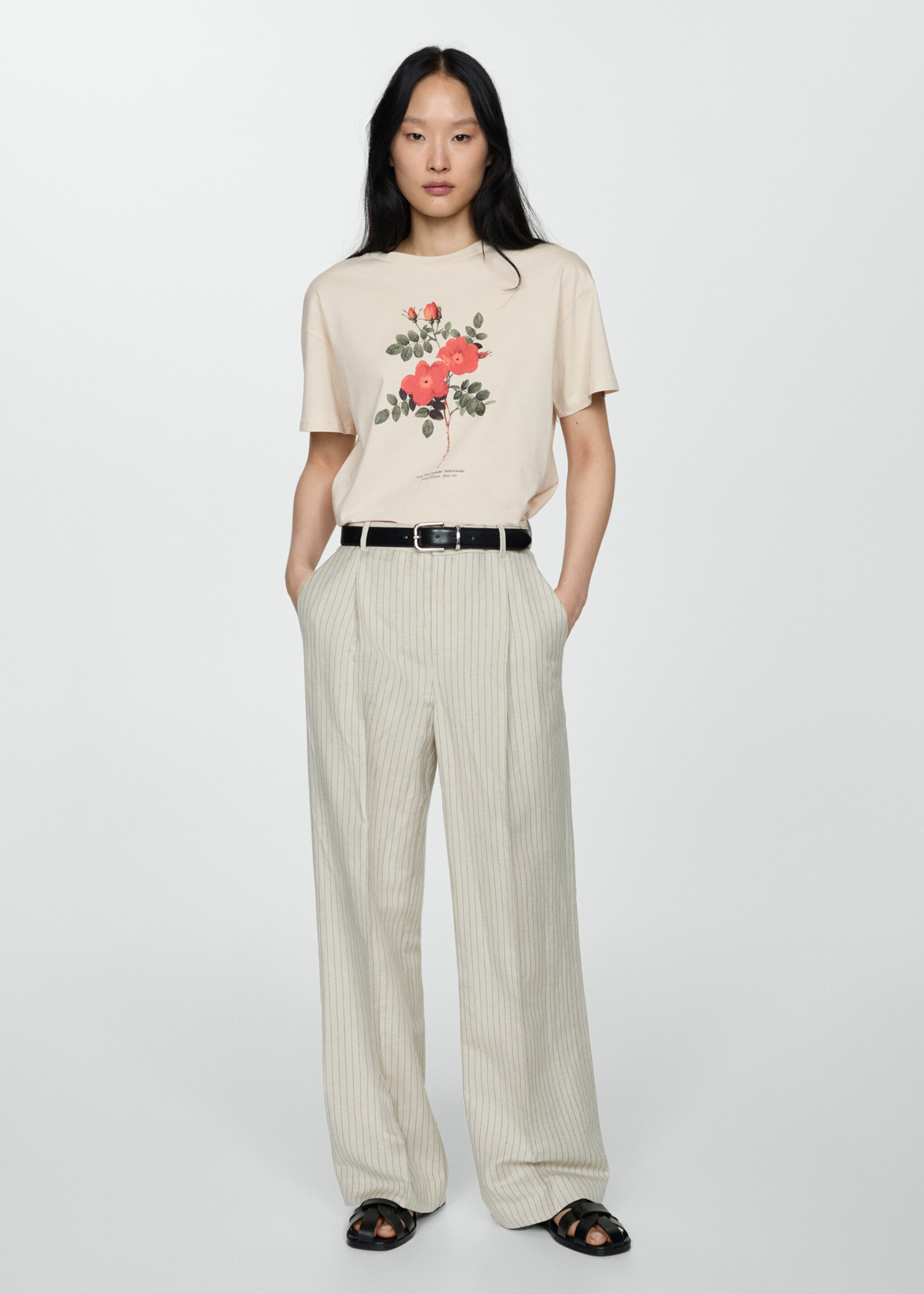 Printed cotton-blend t-shirt - General plane