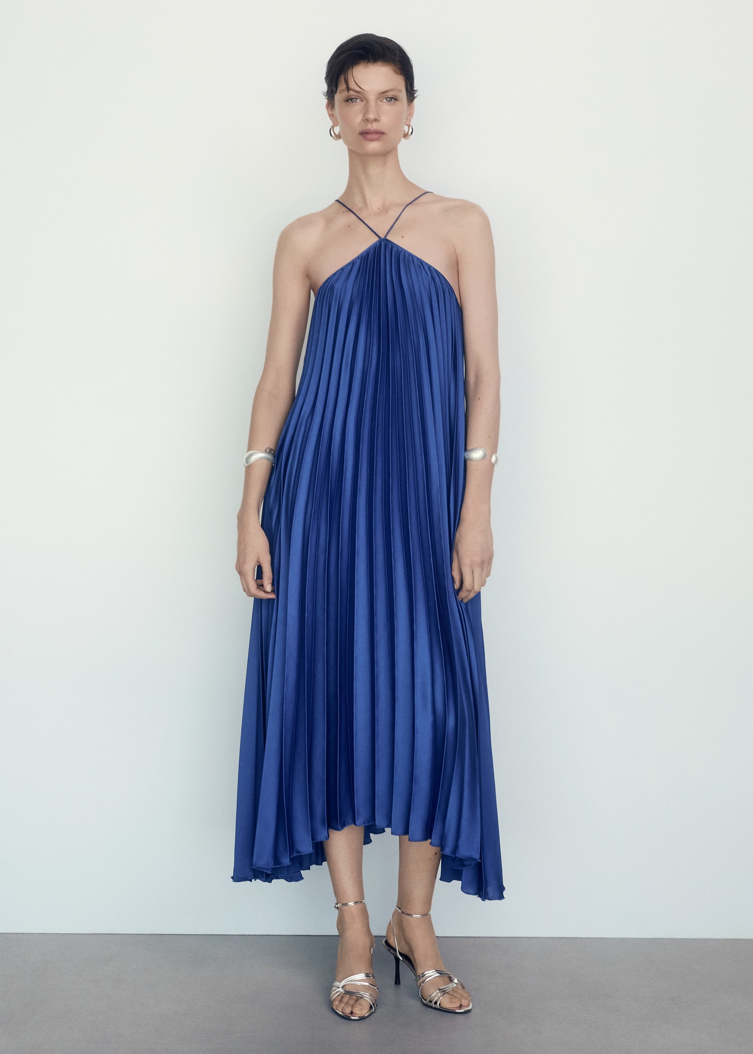 mango coral pleated dress Mango Day dress - coral