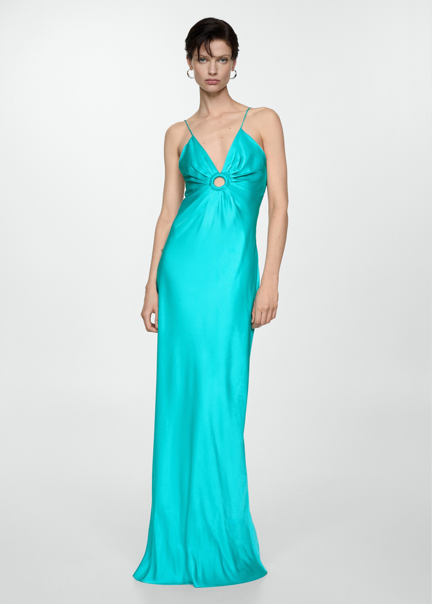 Vestido satinado tirantes - Plano general