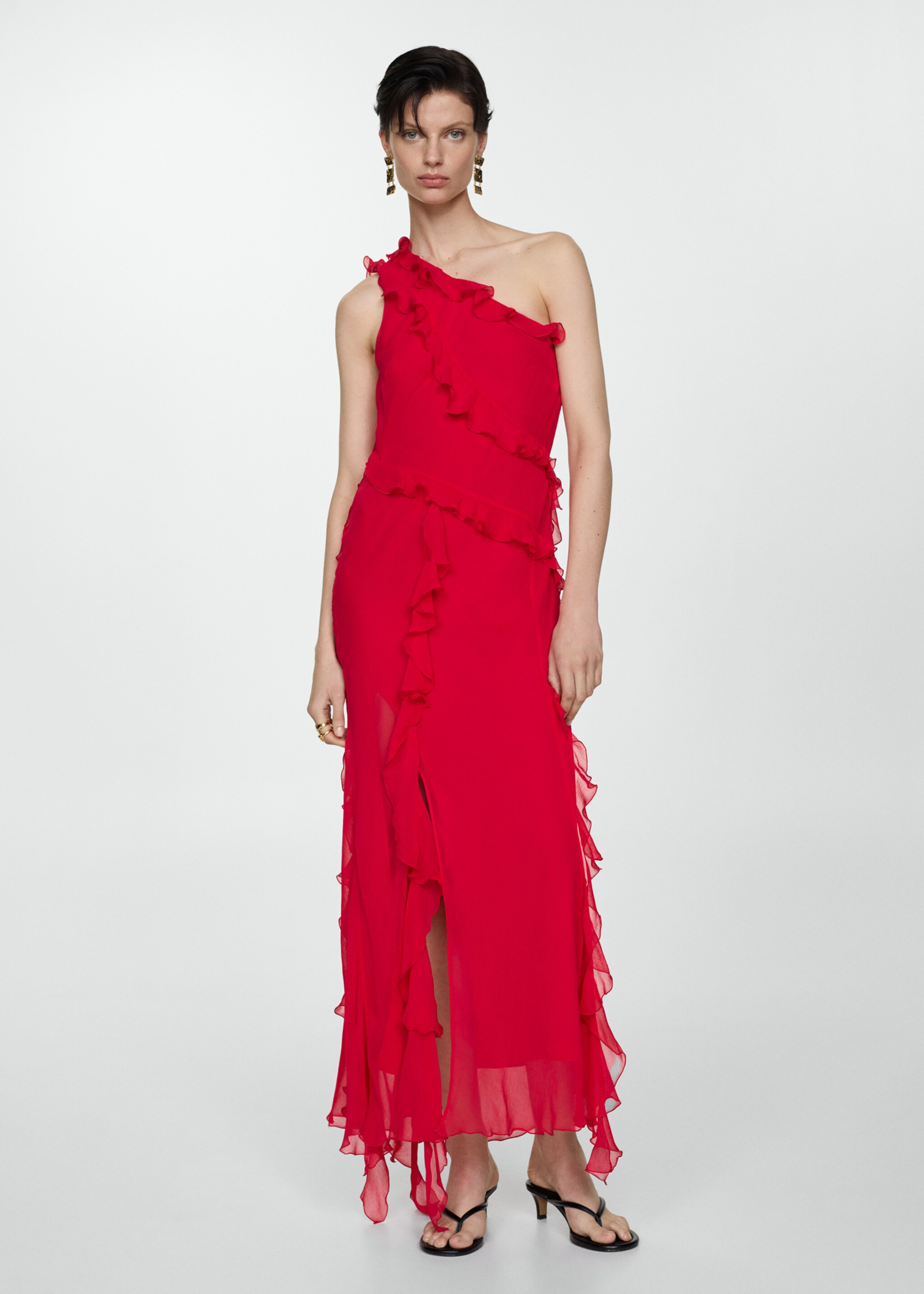 Asymmetrisches Rüschenkleid - Allgemeine Ansicht