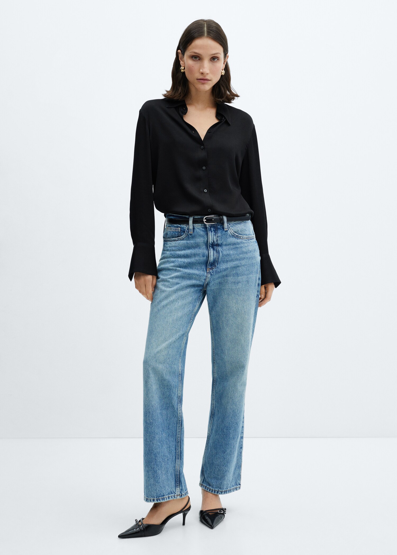 Satin finish flowy shirt - General plane