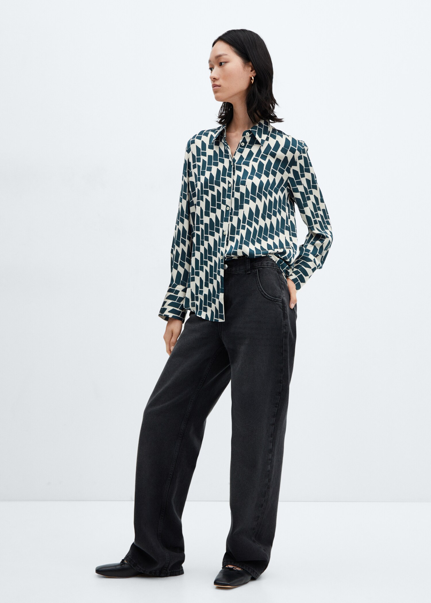 Satin finish flowy shirt - General plane