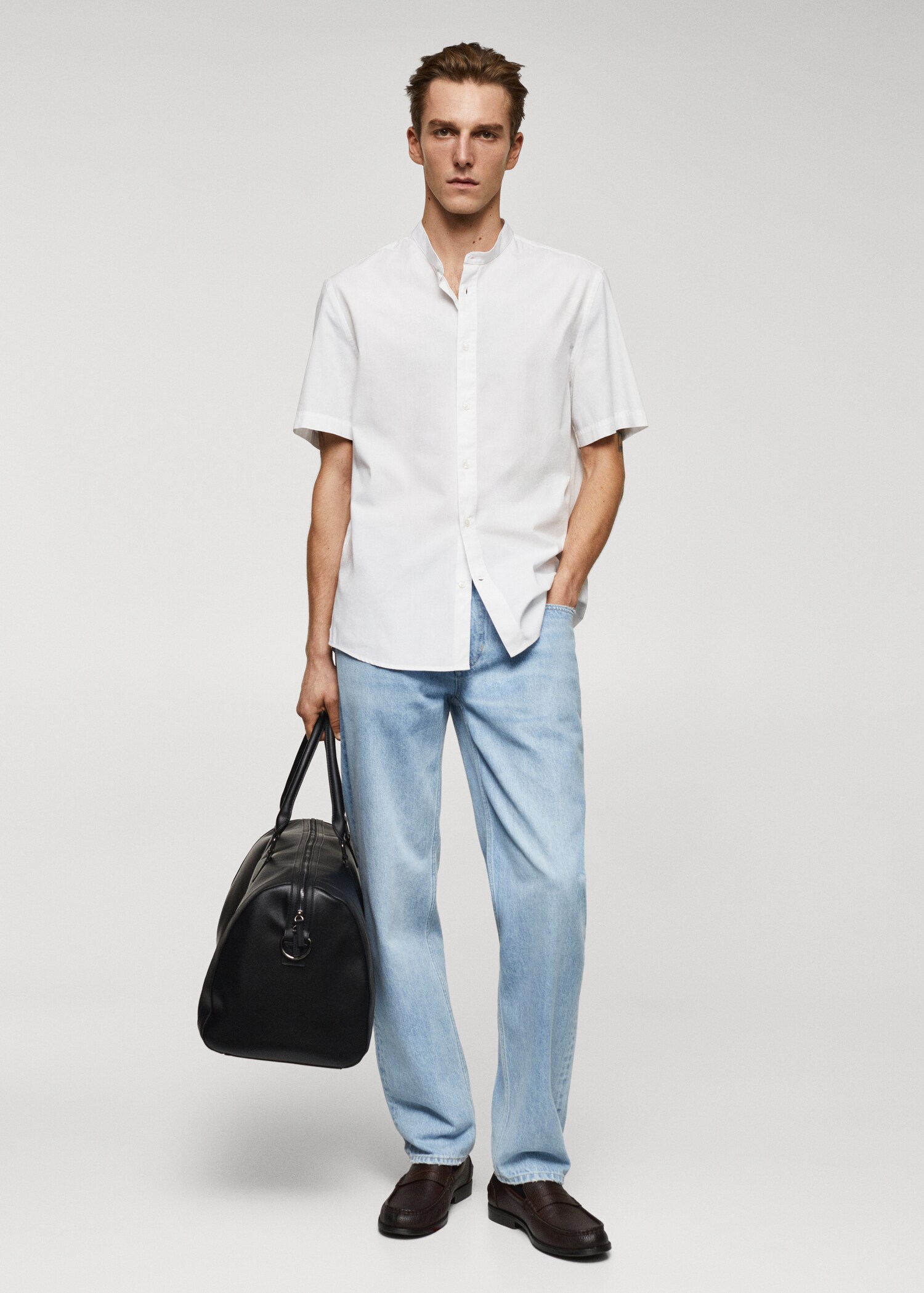 Classic-fit mandarin-collar shirt - General plane