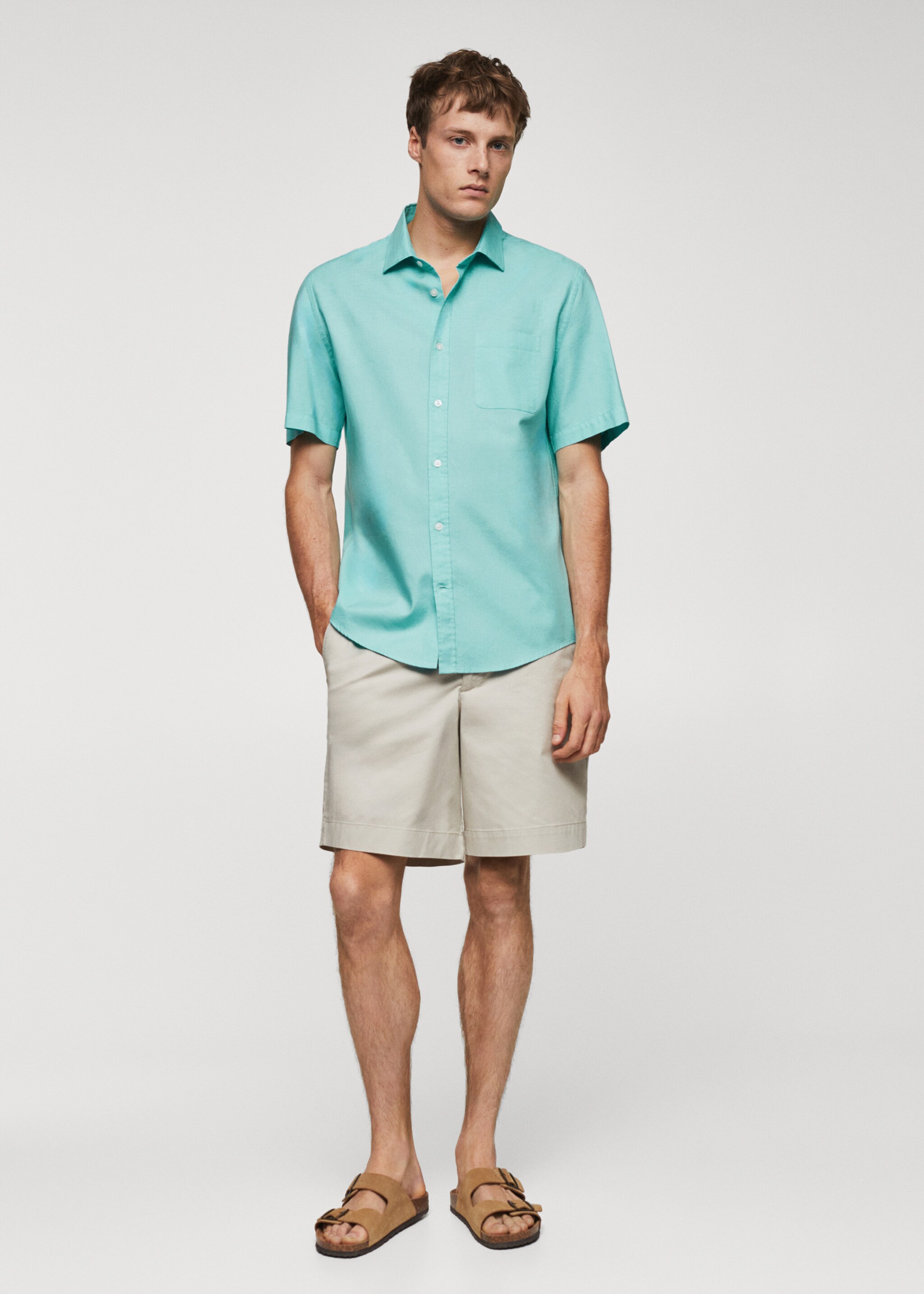 Camisa Oxford regular fit de algodão - Plano geral