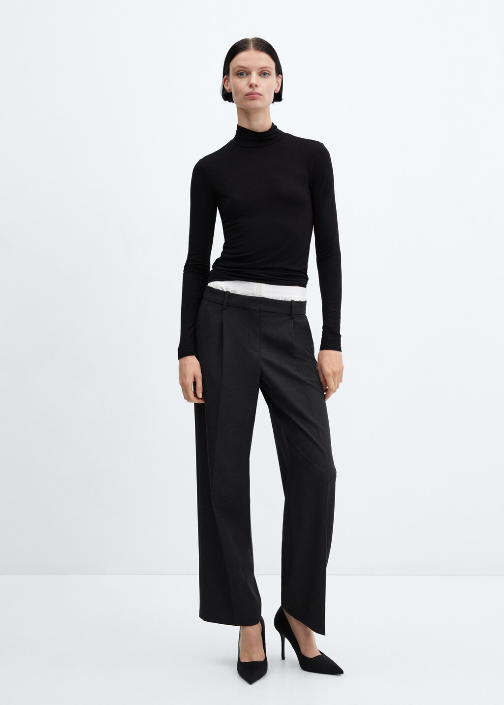 売れ筋商品|||エンヴィ Tシャツ レディース トップス MARTA - Long sleeved top - black Turtleneck long-sleeved t-shirt - Women | MANGO OUTLET USA