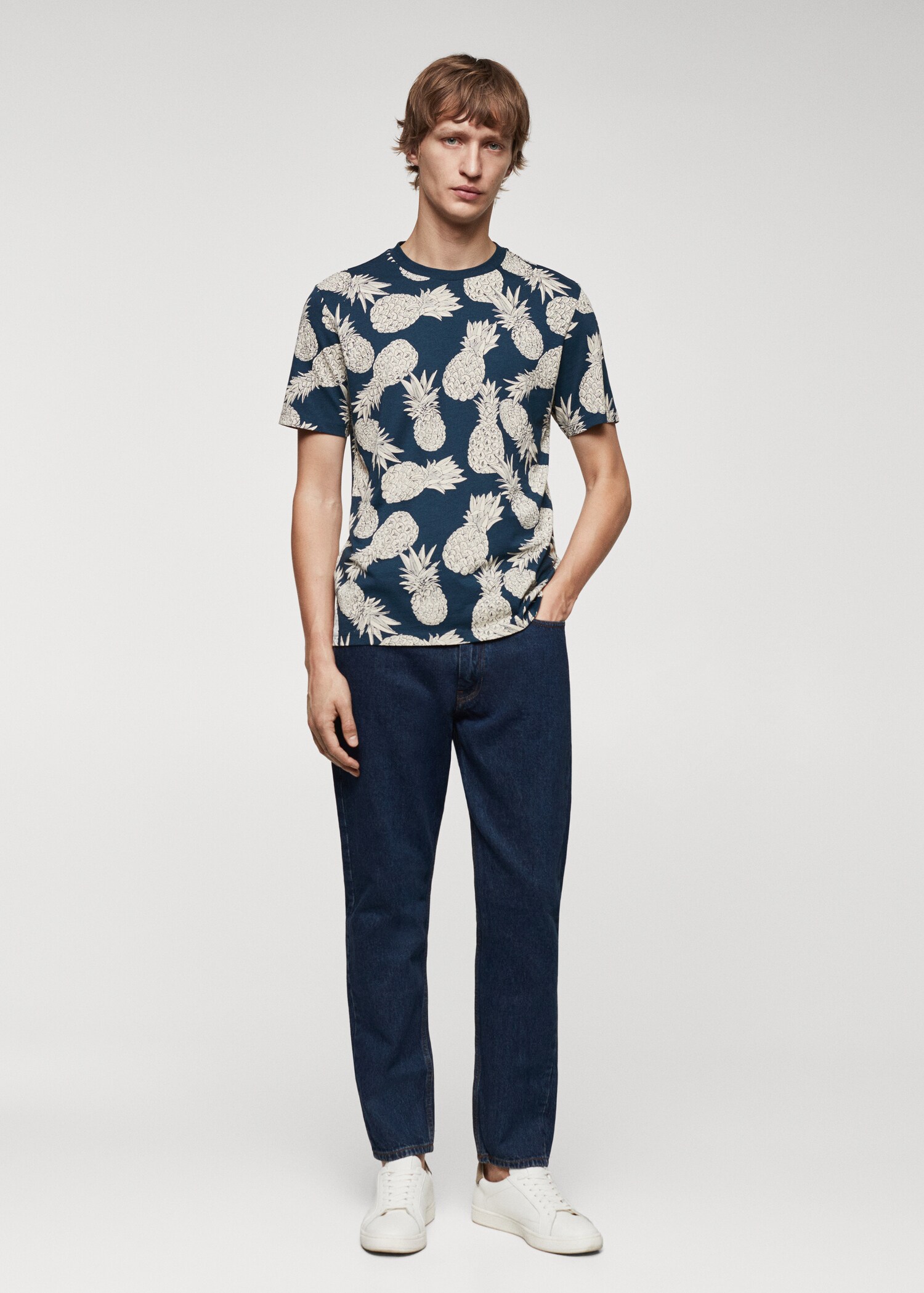 Chemise 100 % coton en imprimé ananas - Plan général