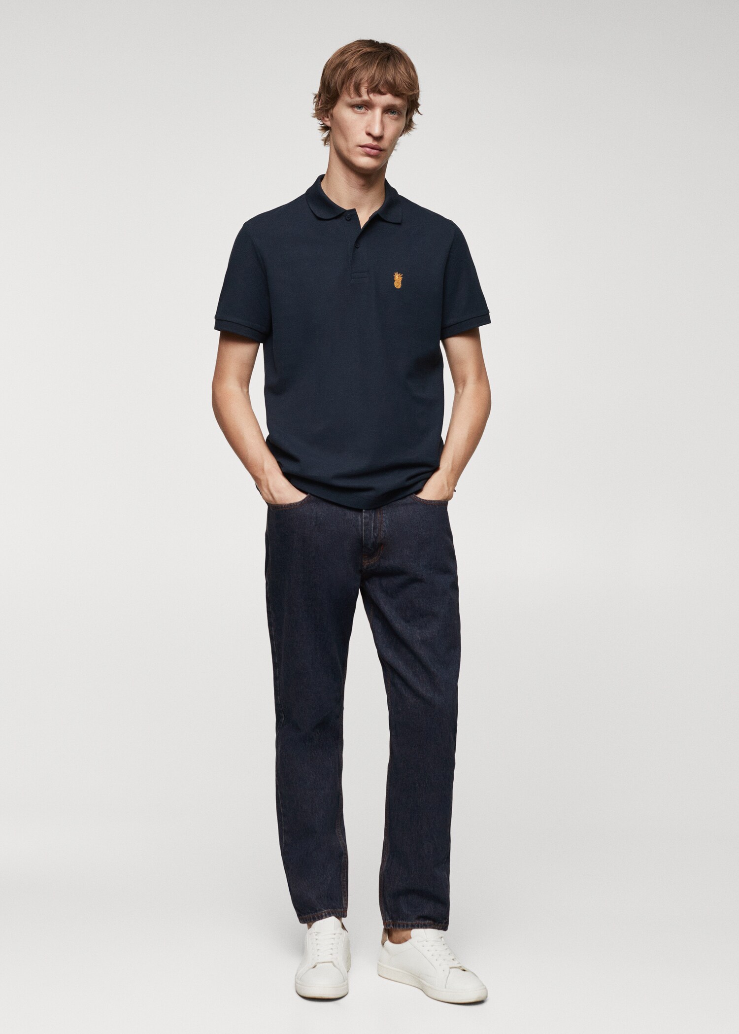 100% cotton pique polo shirt - General plane