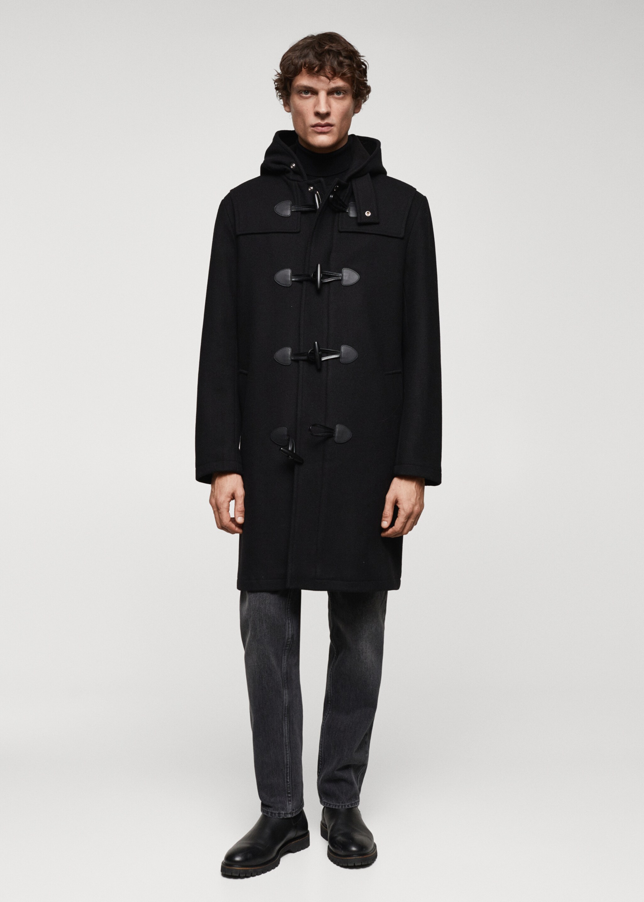 Wool hooded coat - General plane