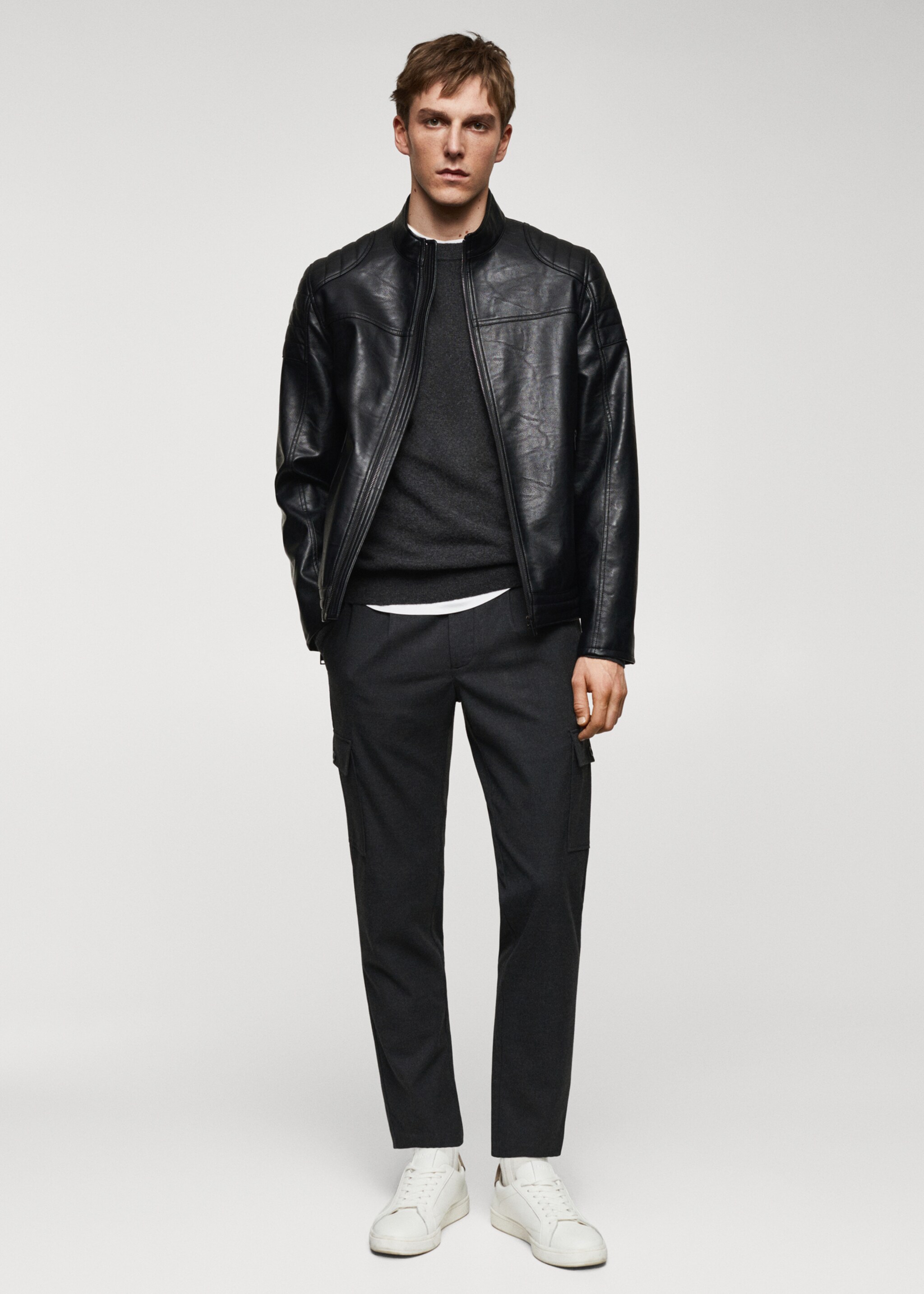 Nappa leather-effect jacket - General plane
