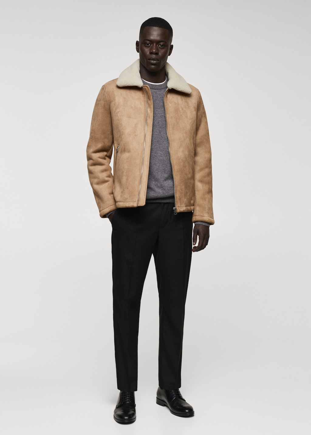 Shearling lined coat mens hotsell