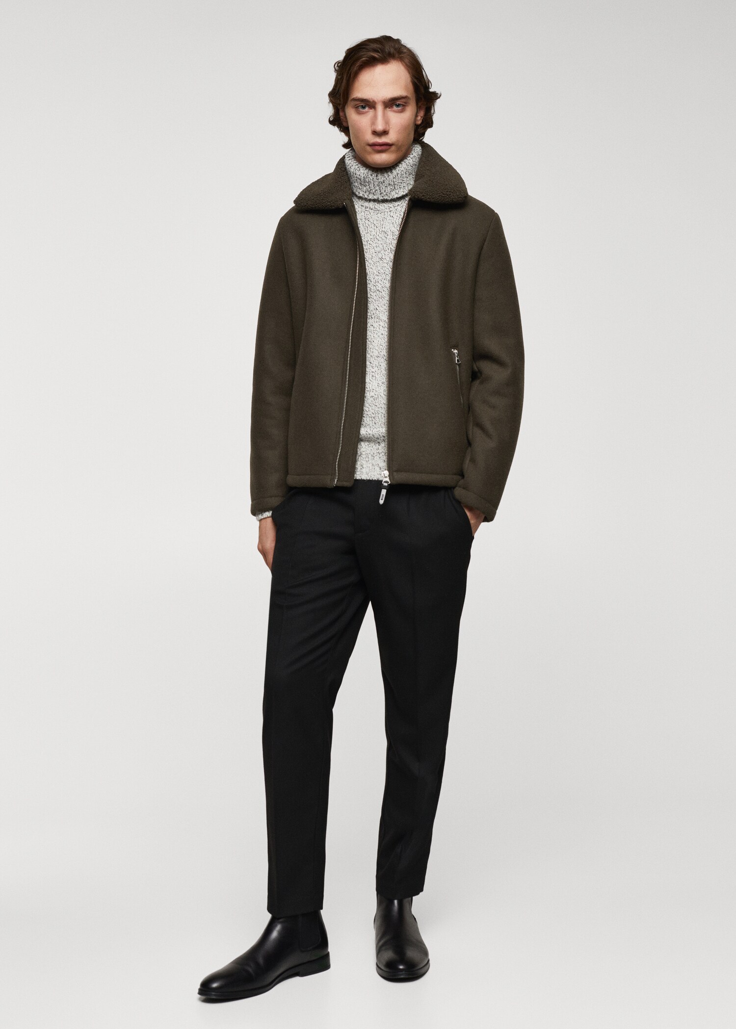 Blouson laine imitation mouton retourné - Plan général