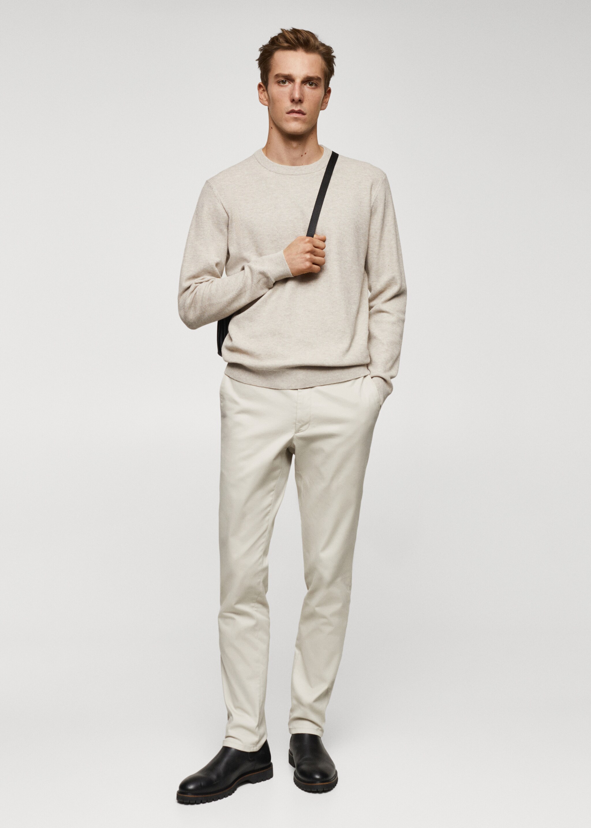 Structured cotton sweater - General plane