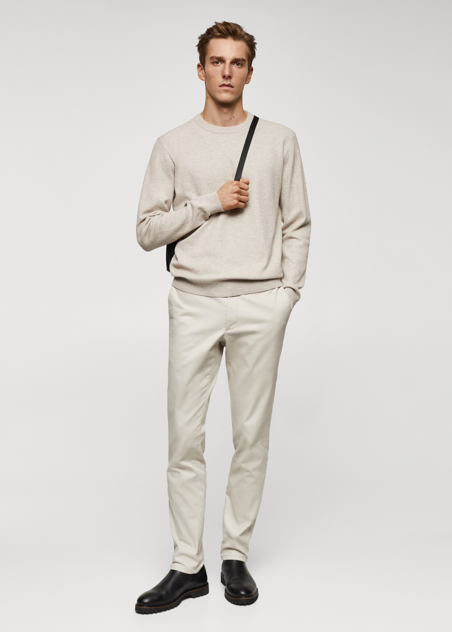Structured cotton sweater - General plane