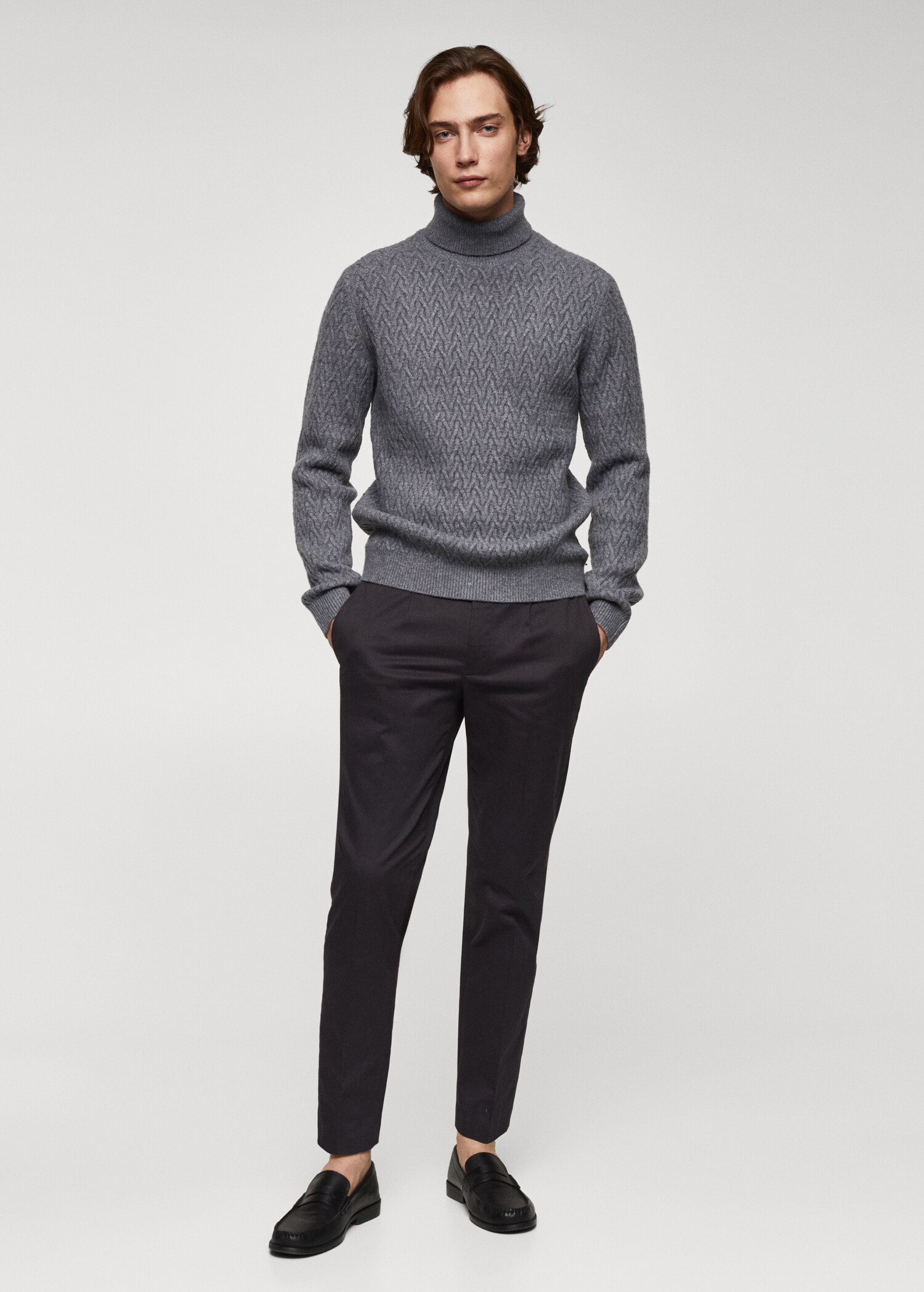 Braided turtleneck sweater - General plane