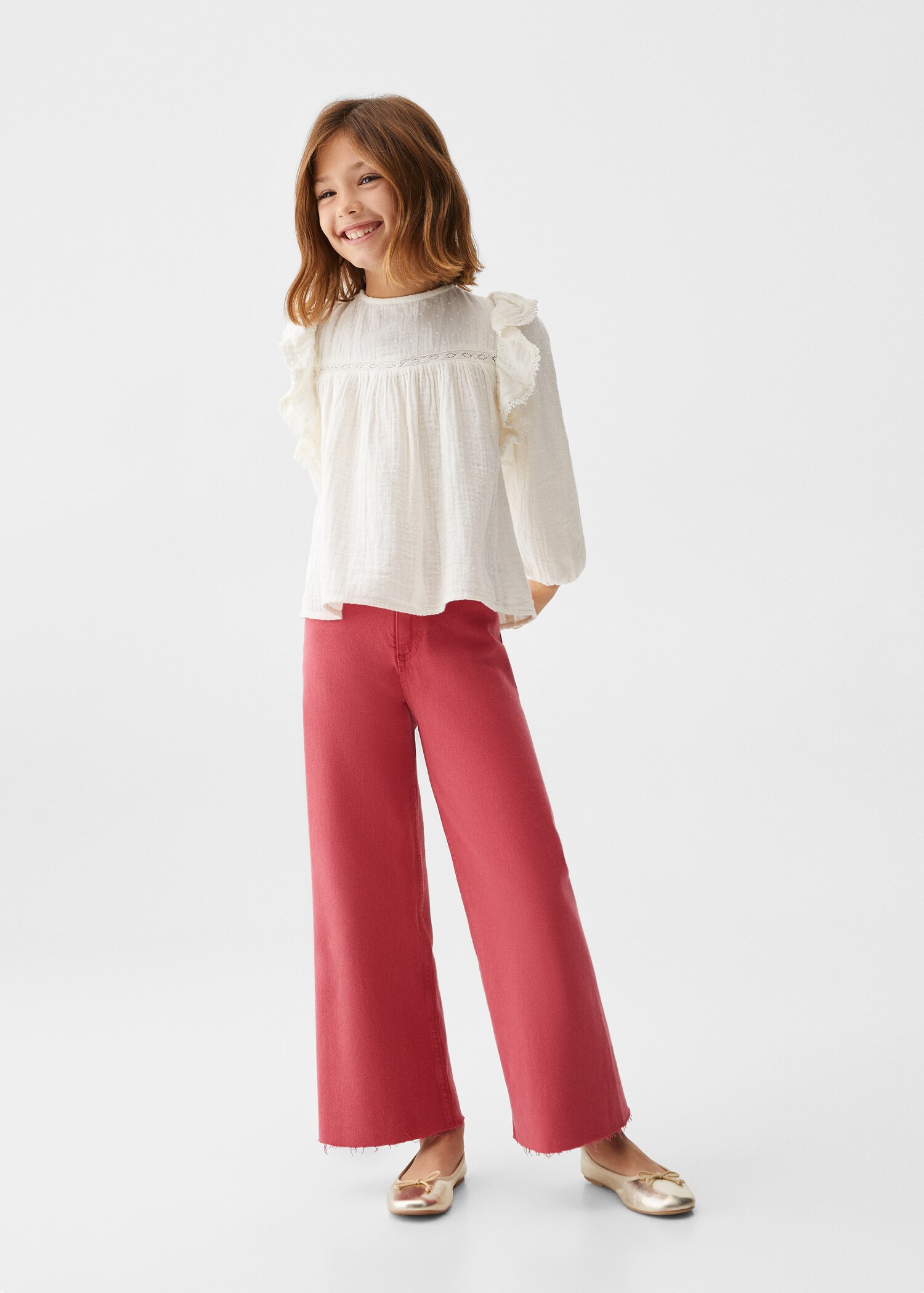 Frayed hem culotte jeans - General plane