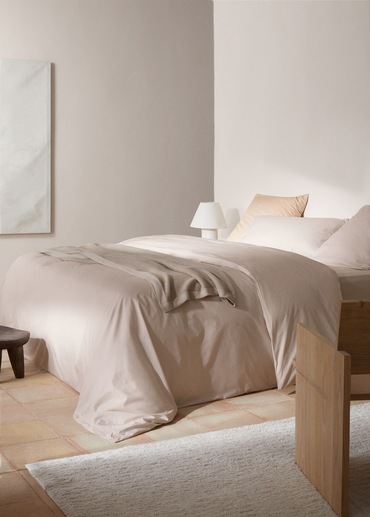 Katoenen dekbedovertrek 300 draads Bed 150/160 cm - Overzichtstekening