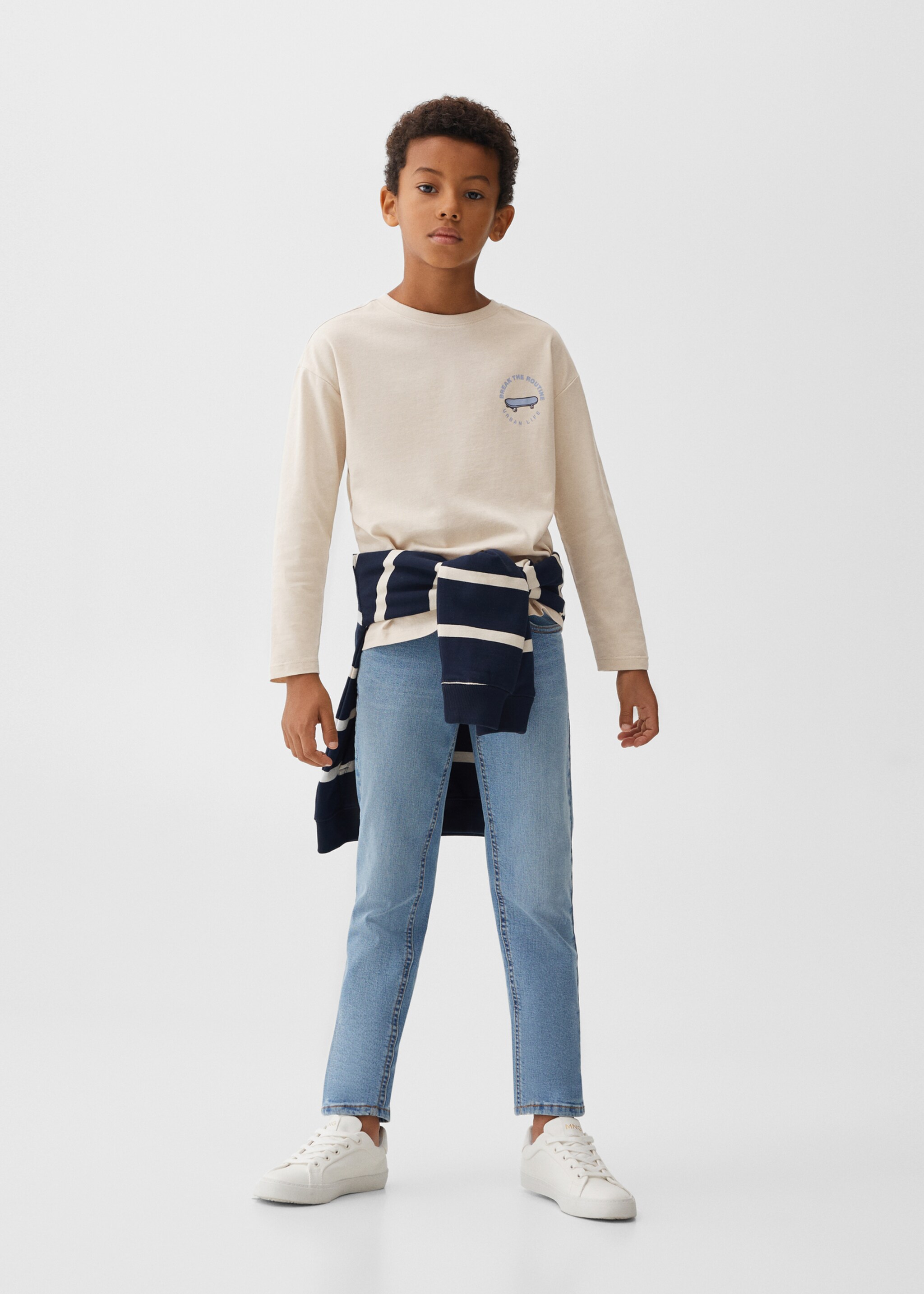 Printed long sleeve t-shirt - General plane, Sand. Ref: 67012923-00.