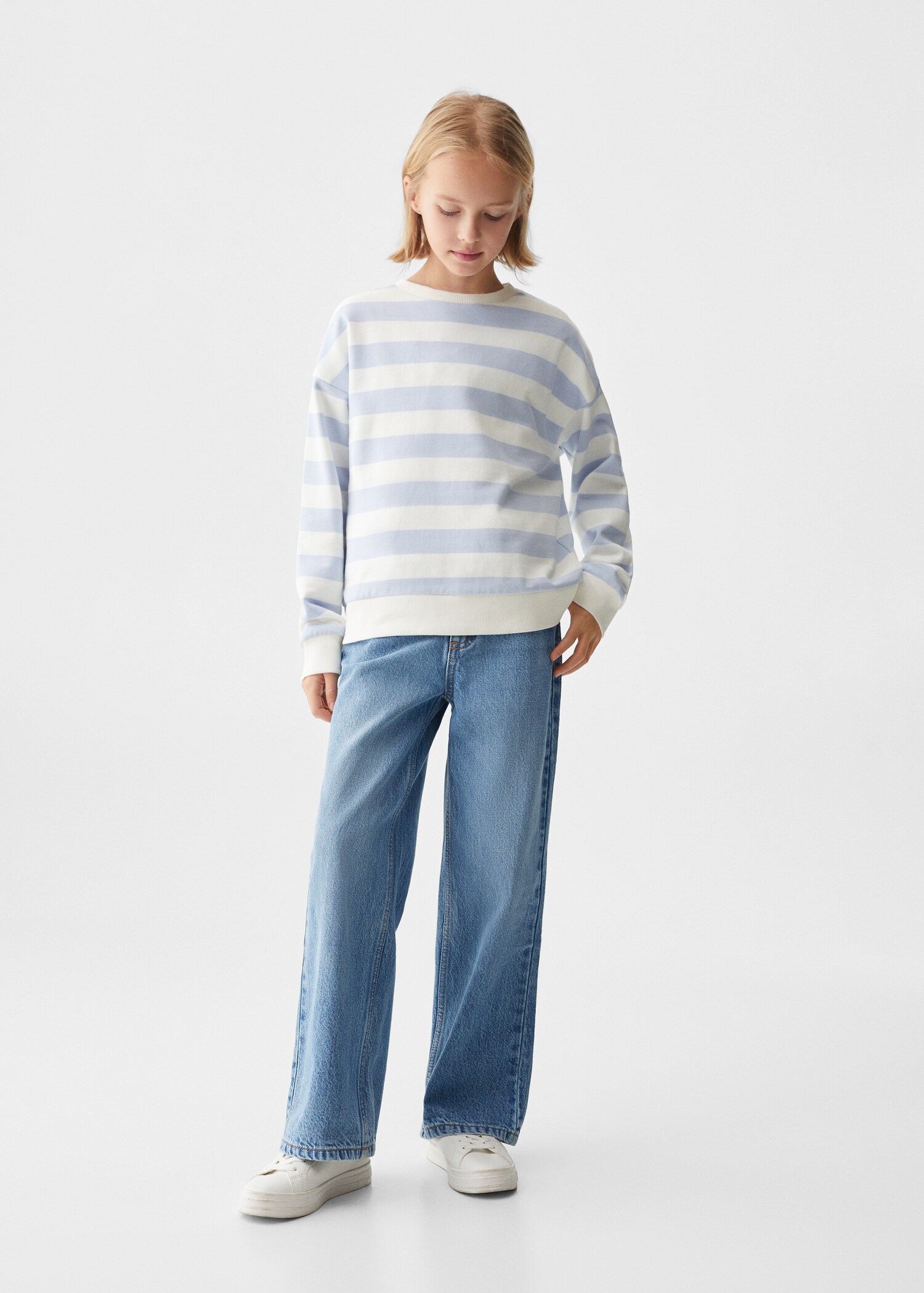 Striped cotton-blend sweatshirt - General plane