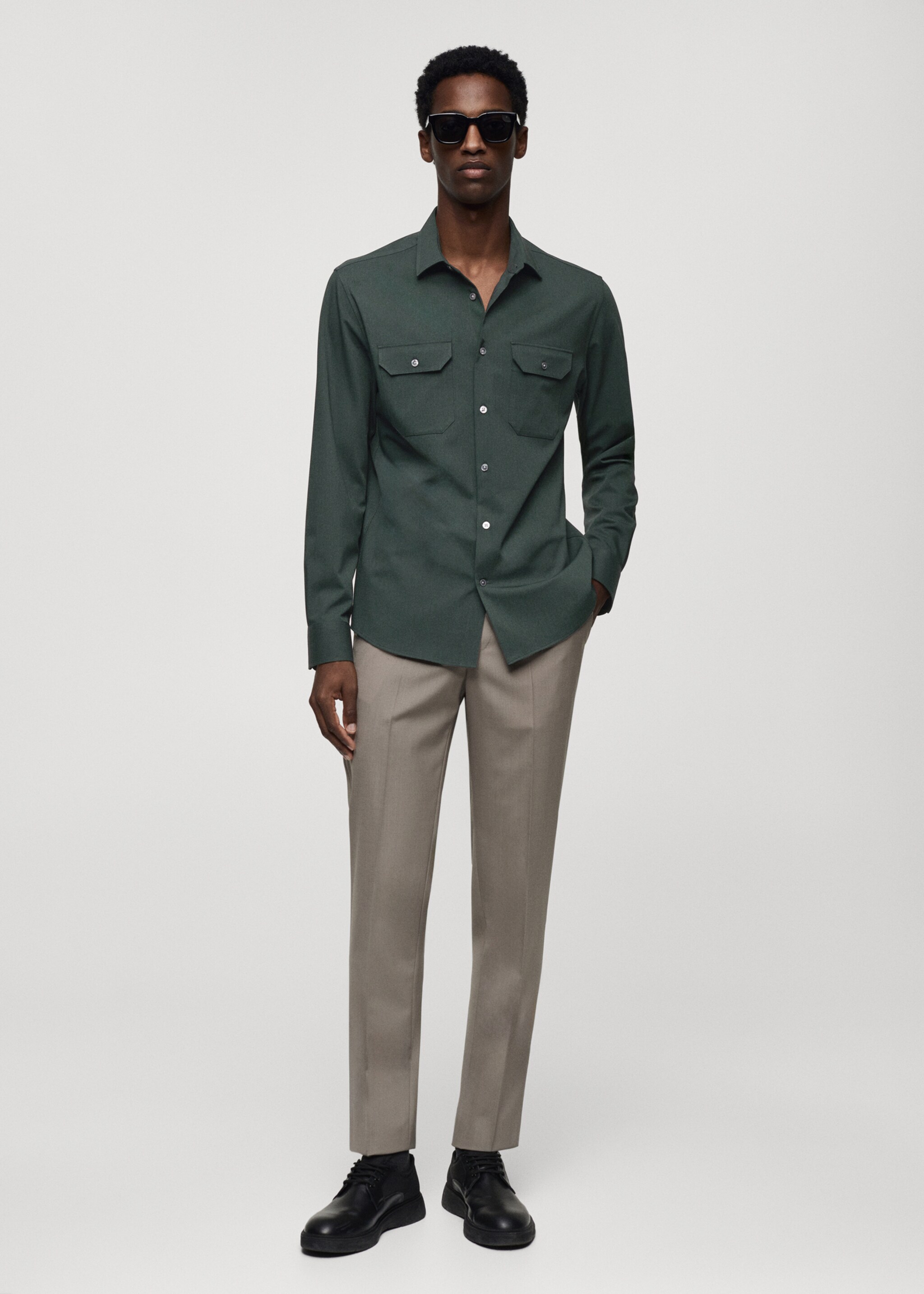 Overshirt mit Taschen aus Comfort-Stretch-Gewebe - Allgemeine Ansicht