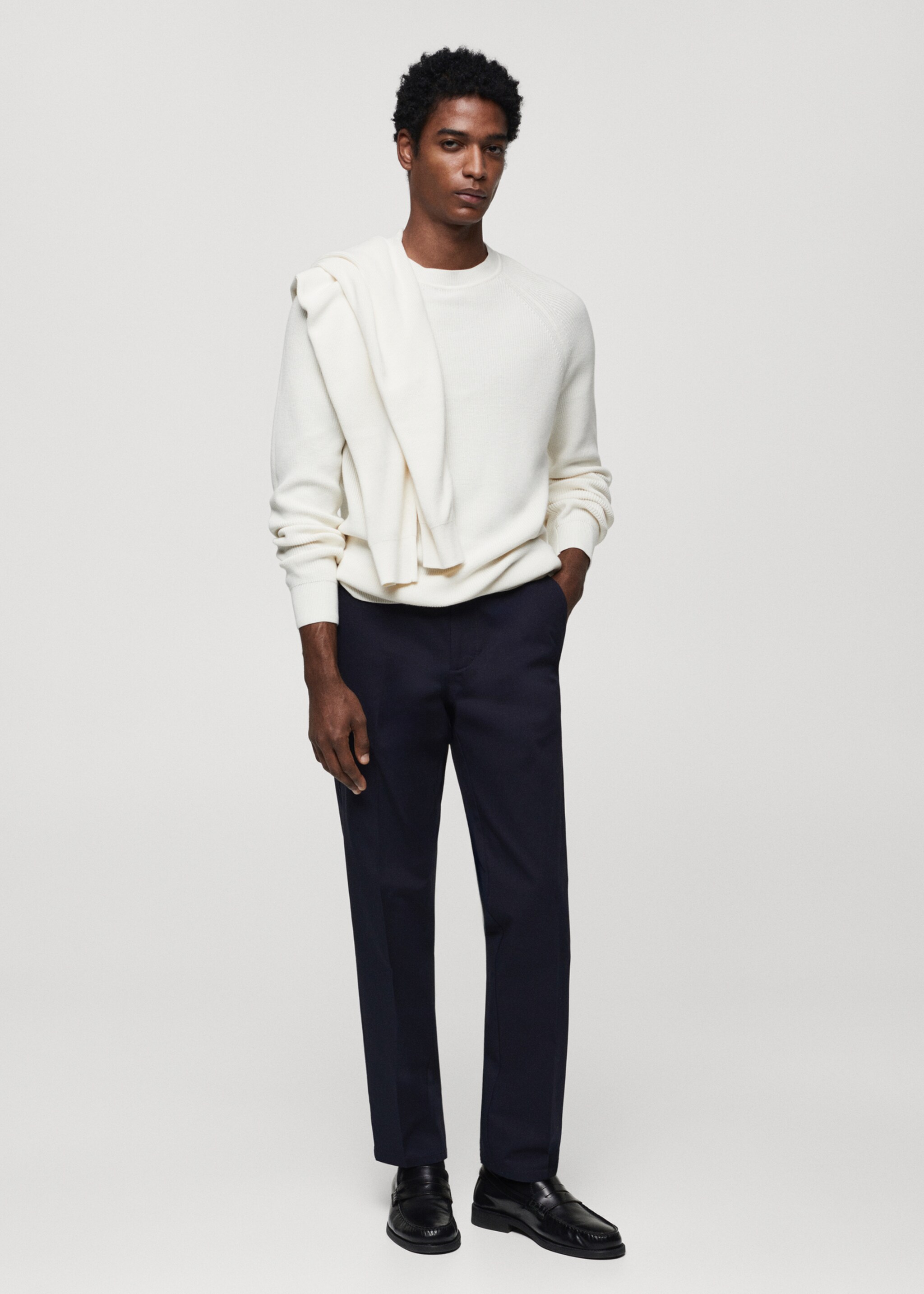 Ribbed round-neck sweater - General plane