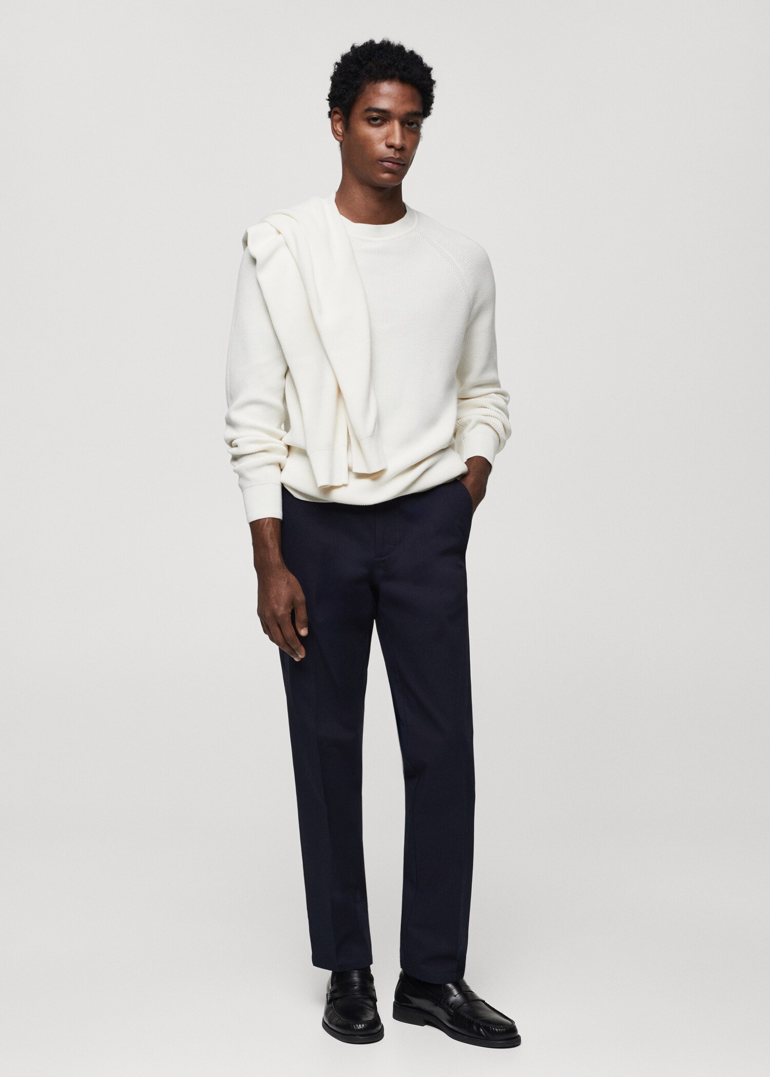 Ribbed round-neck sweater - General plane