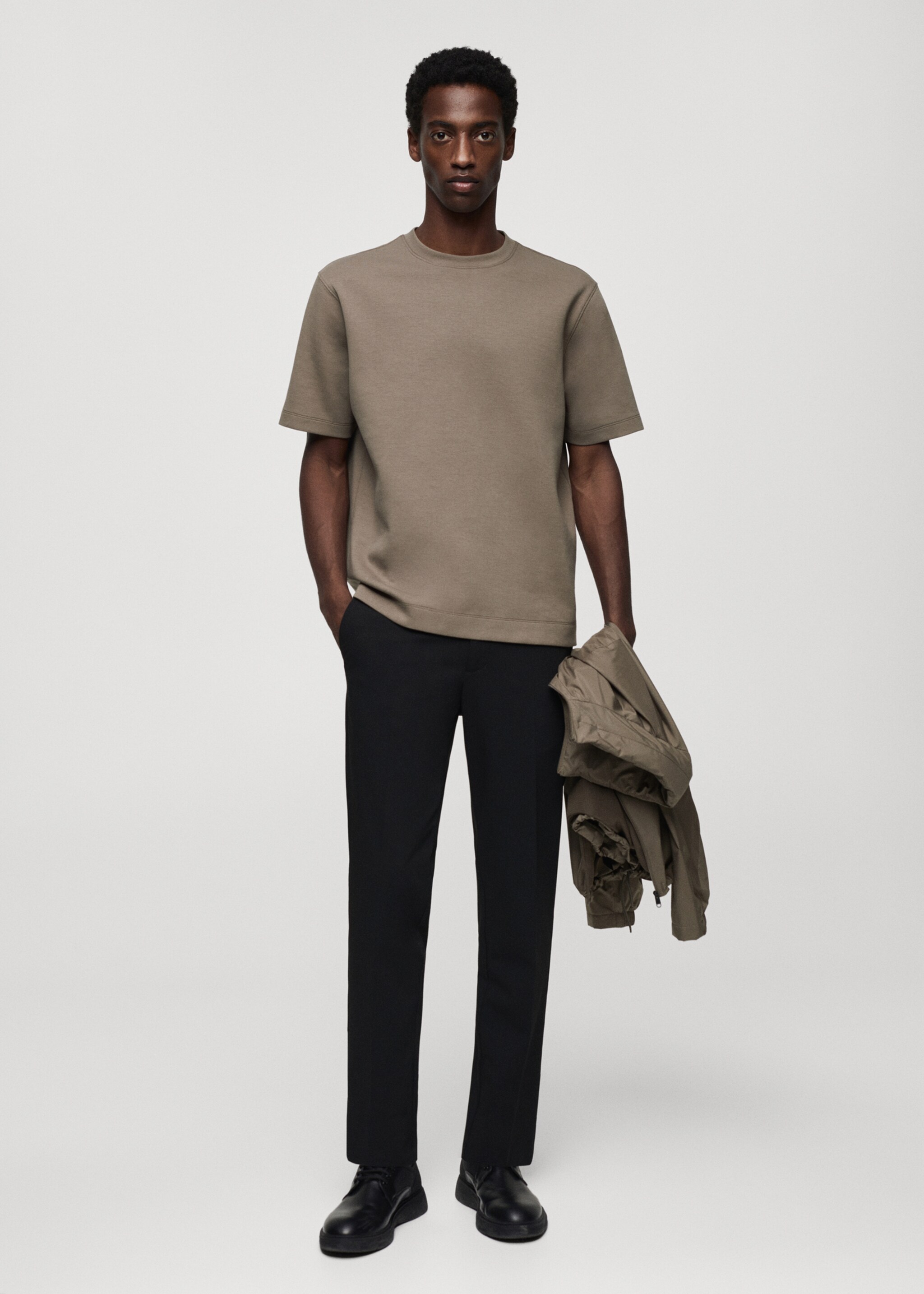 Thick cotton t-shirt - General plane, Medium Brown. Ref: 67014459-00.