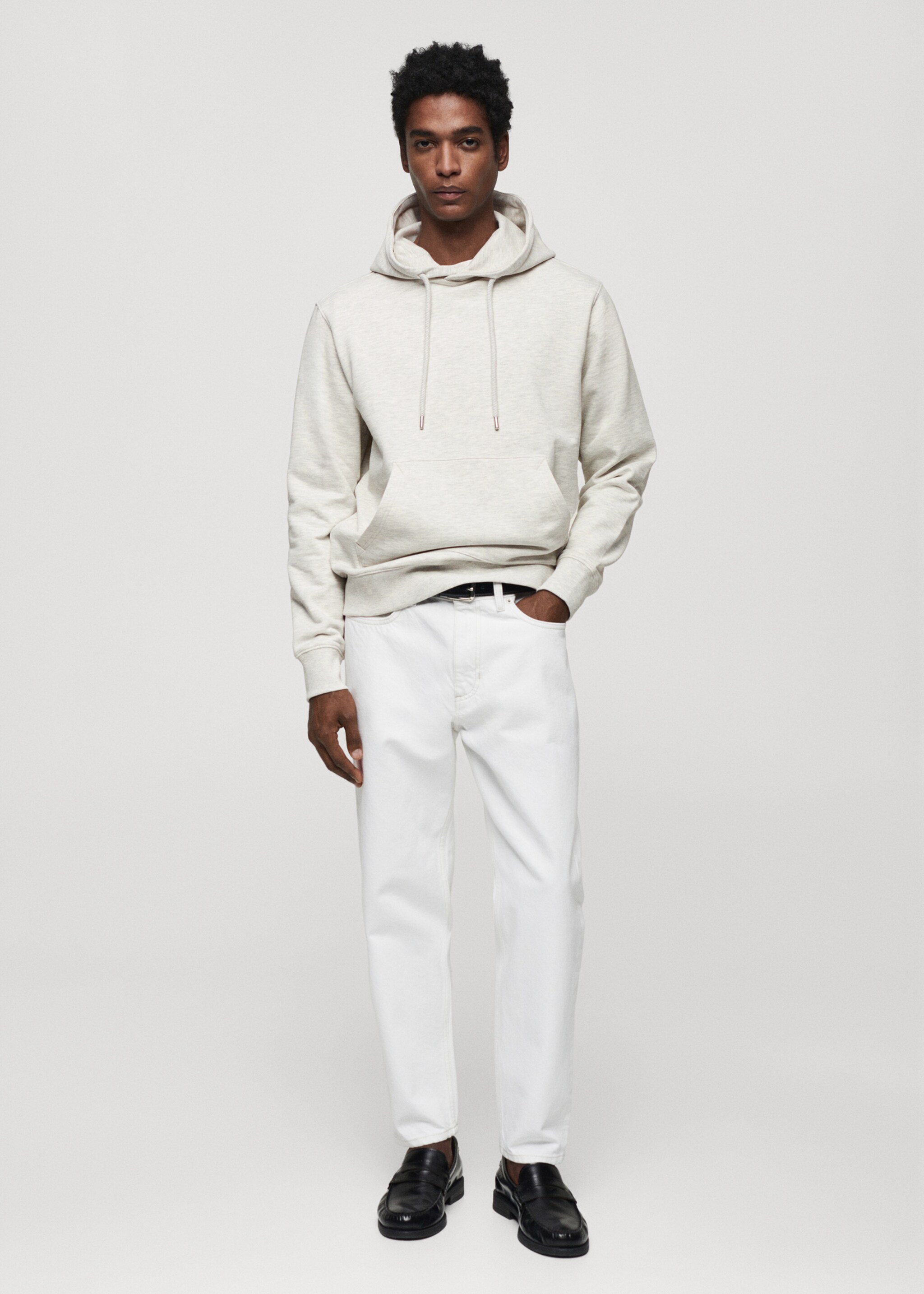 Lätt sweatshirt i bomull huva - Allmän bild