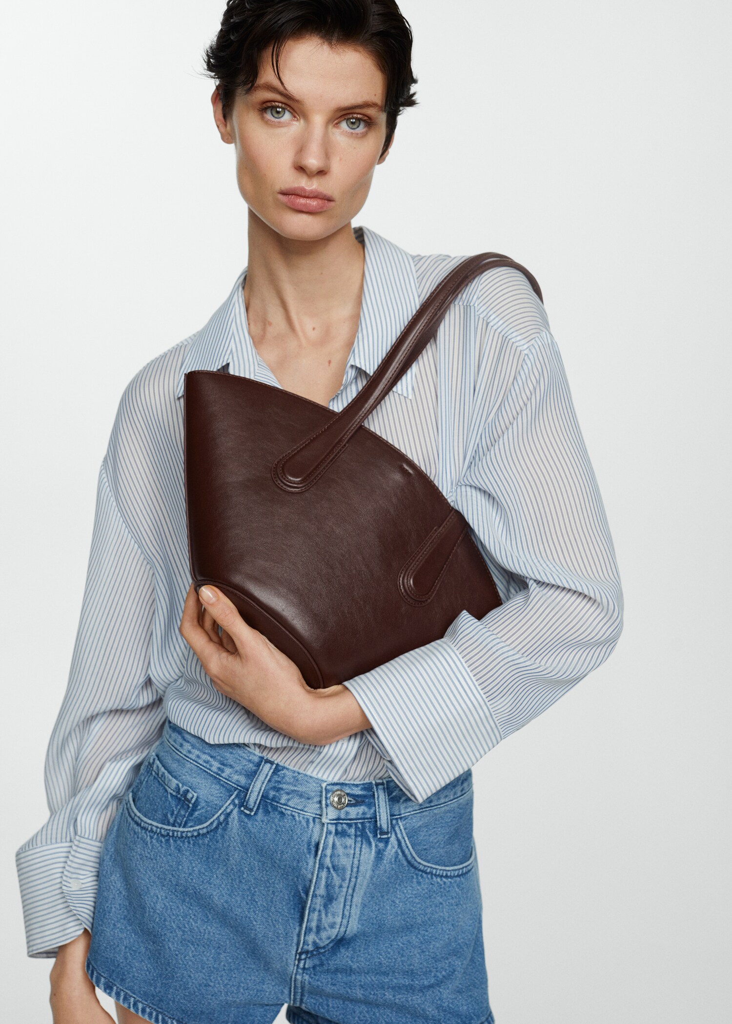 Leather-effect shopper bag - General plane