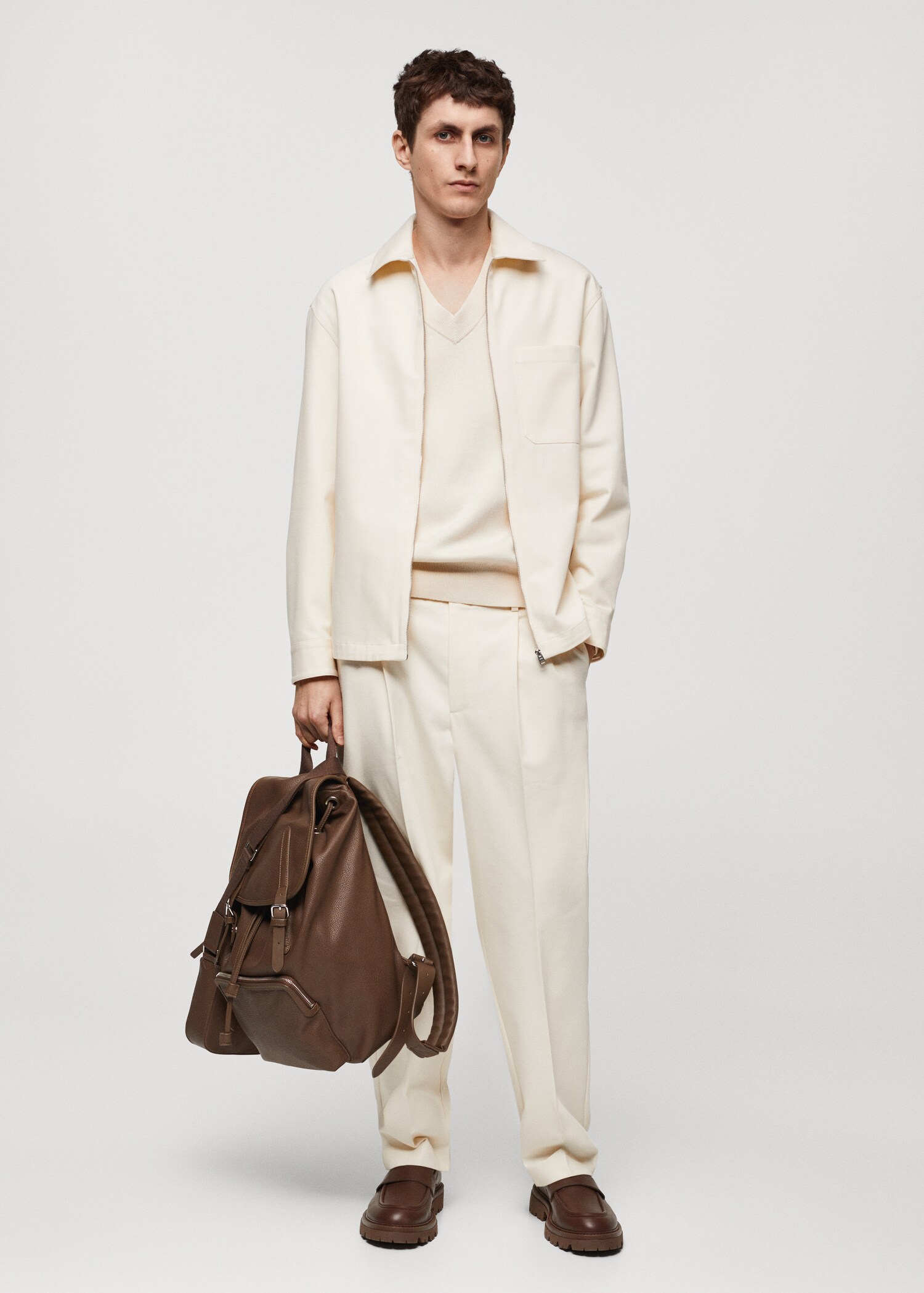 Cotton overshirt with pocket - General plane