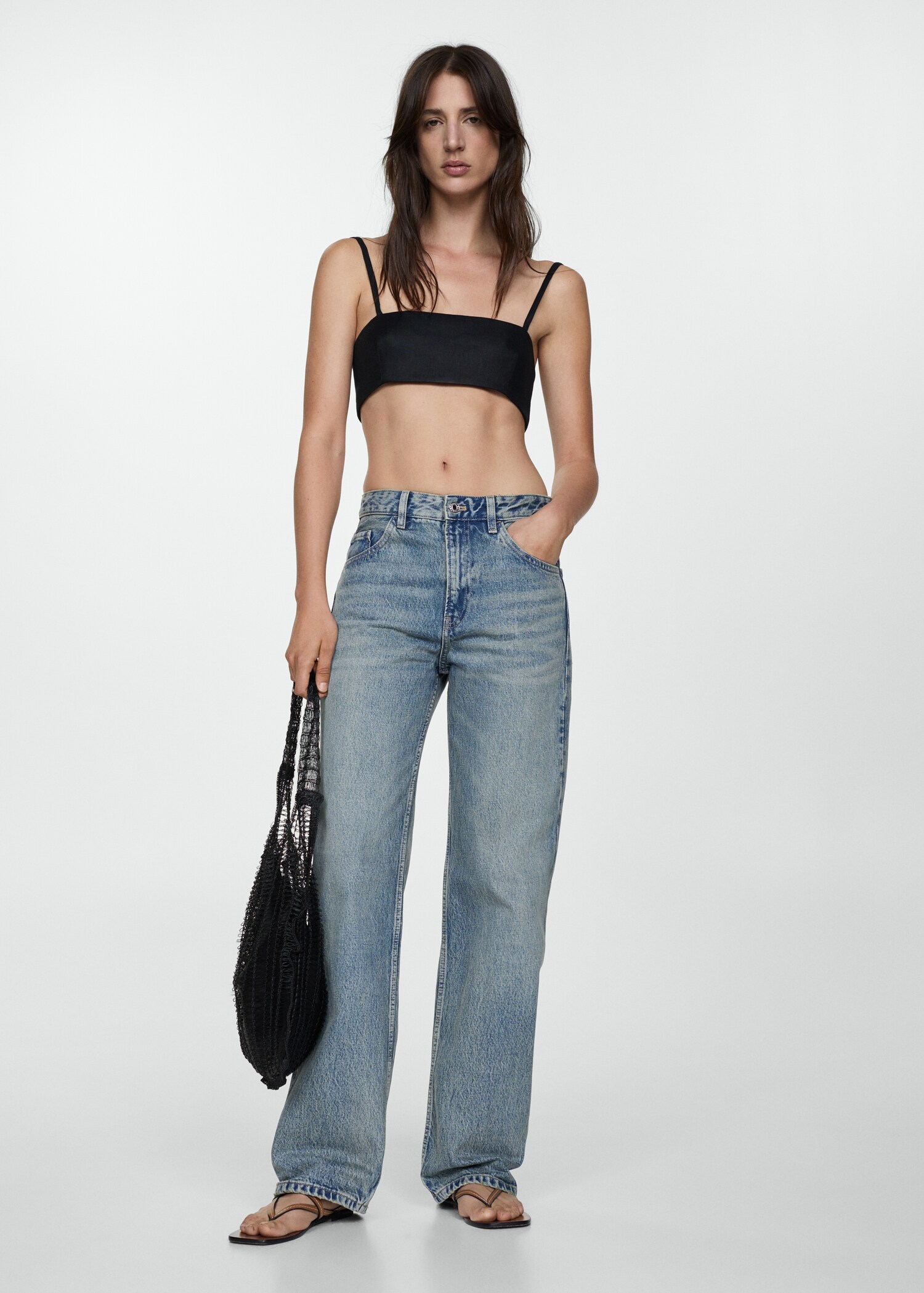 Mid-rise straight jeans - General plane