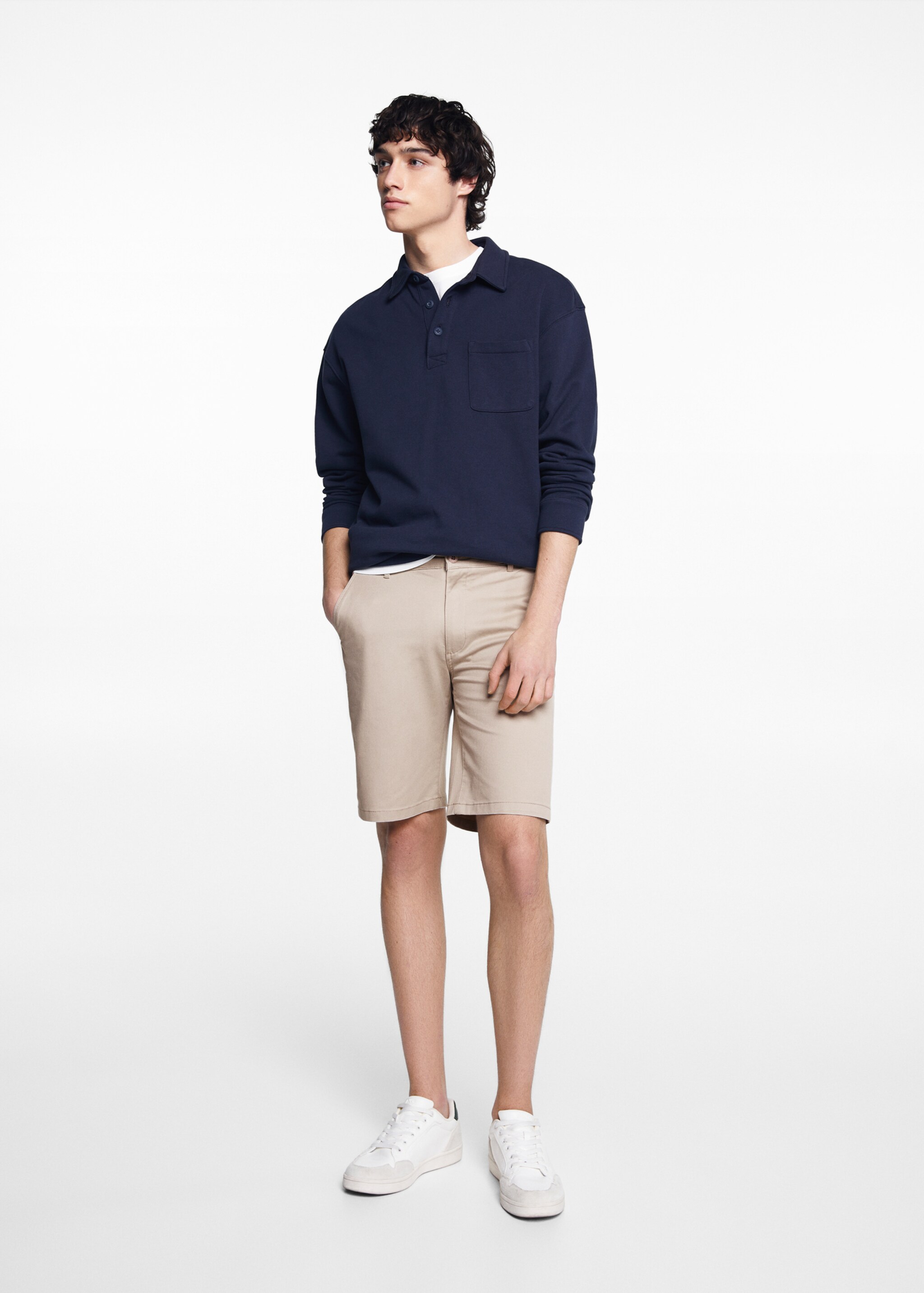 Bermuda slim-fit cotone - Piano generale, Beige. Ref: 67016019-00.