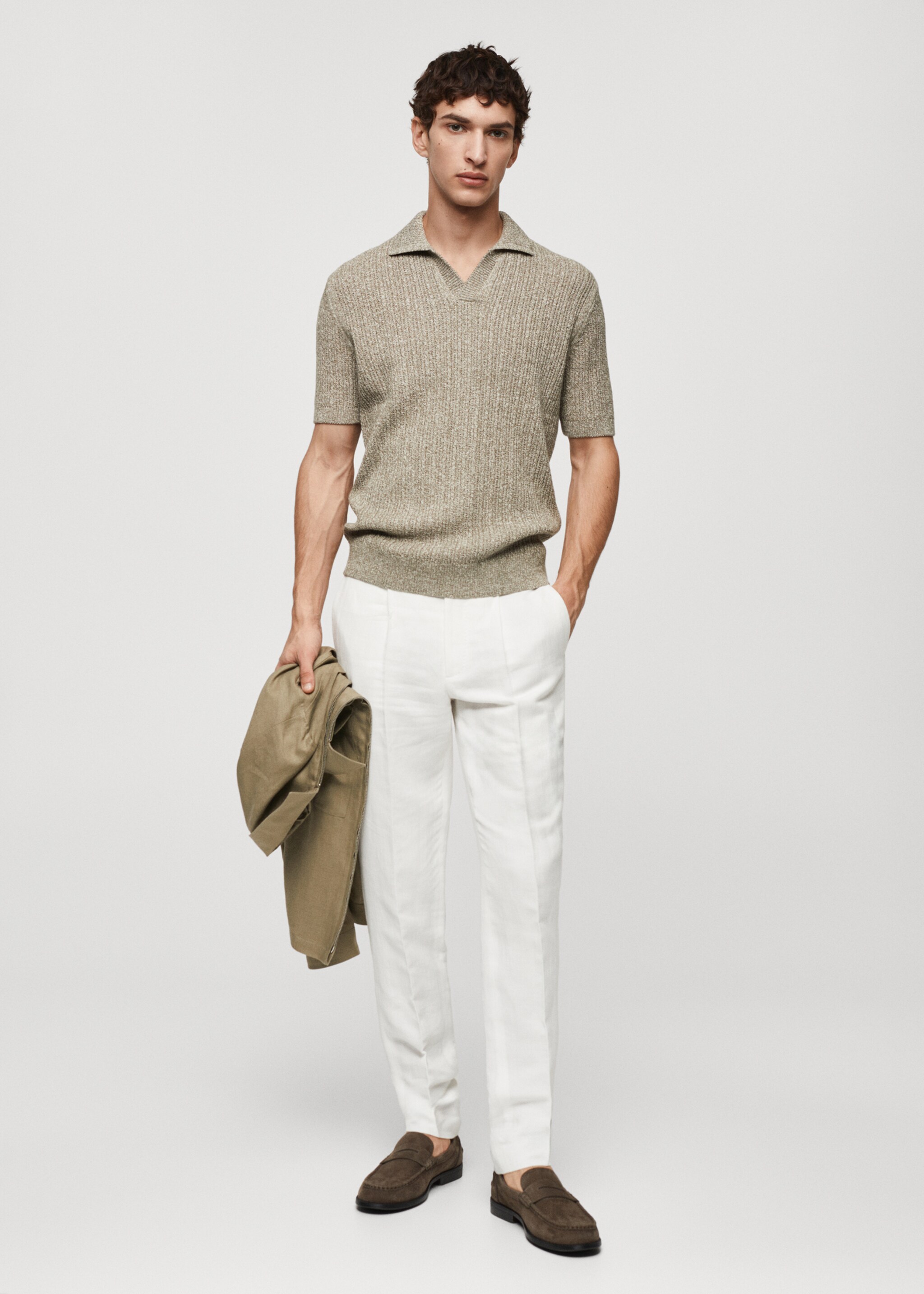 Polo maille coton chiné - Plan général