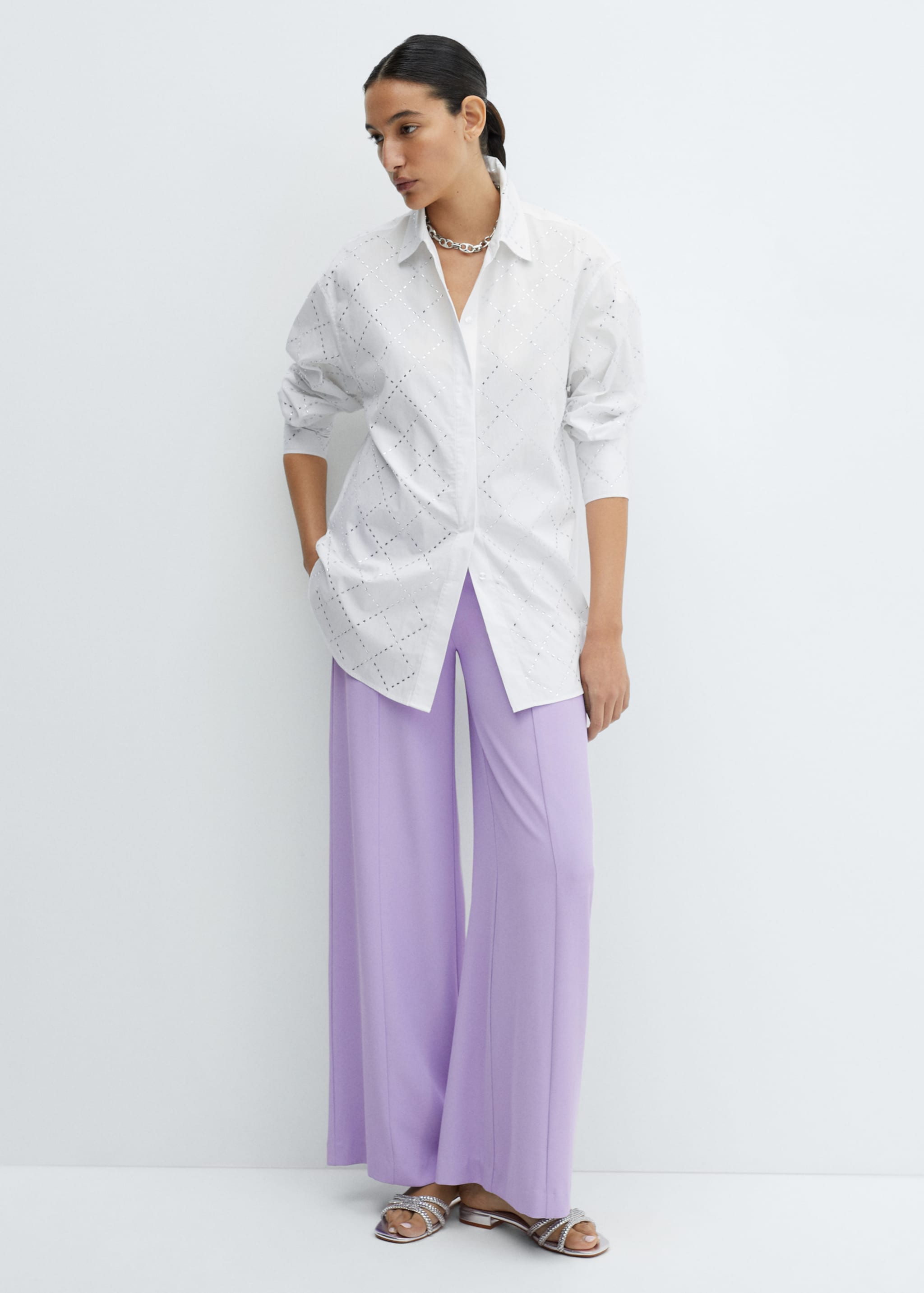Cotton strass shirt - General plane
