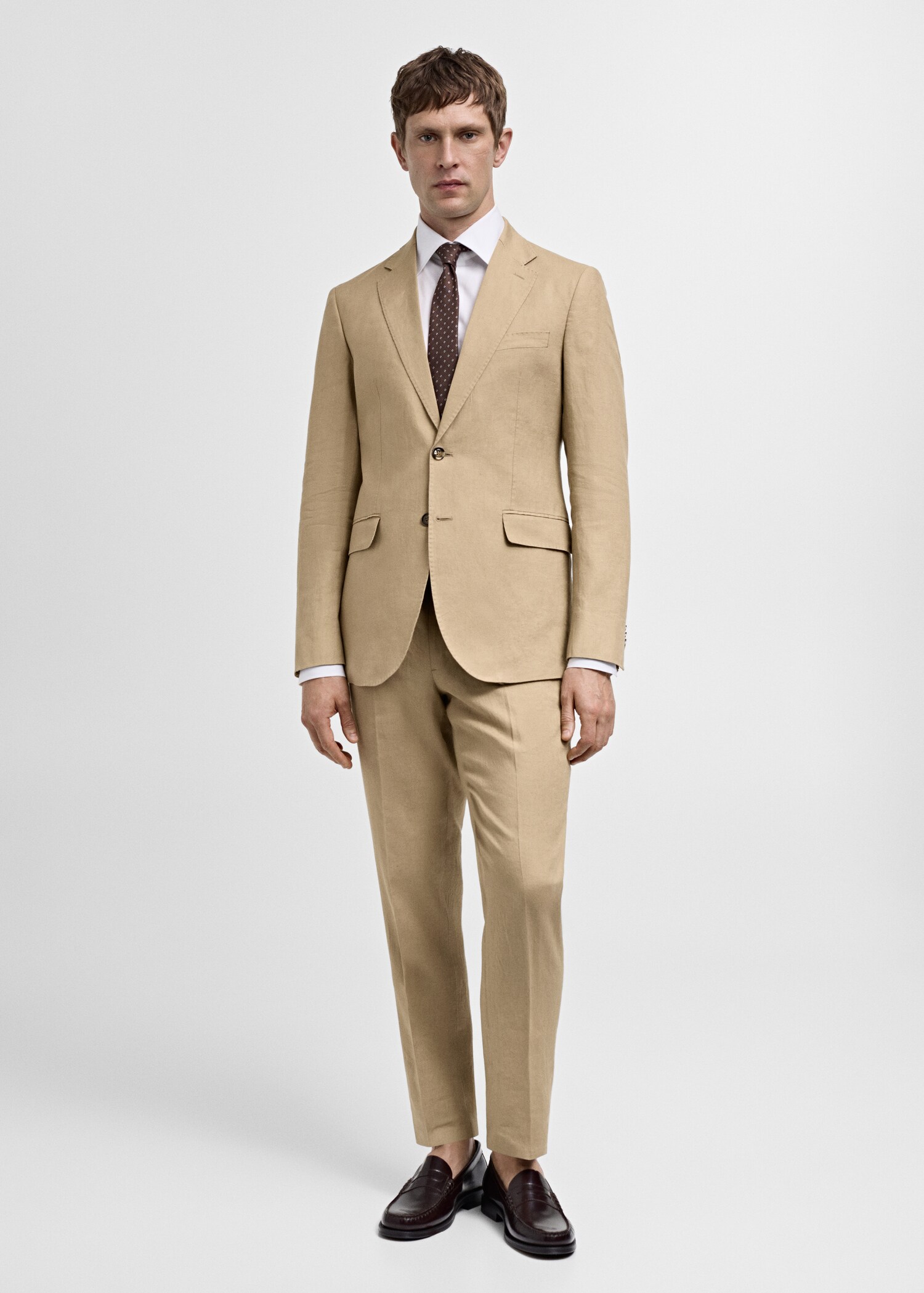 Kostymbyxa slim fit 100% linne - Allmän bild